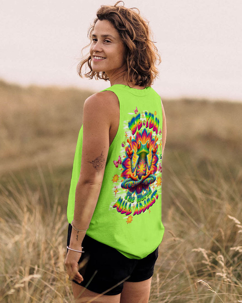 BE YOU THE WORLD WILL ADJUST FROG ALL OVER PRINT - TLTW1908253