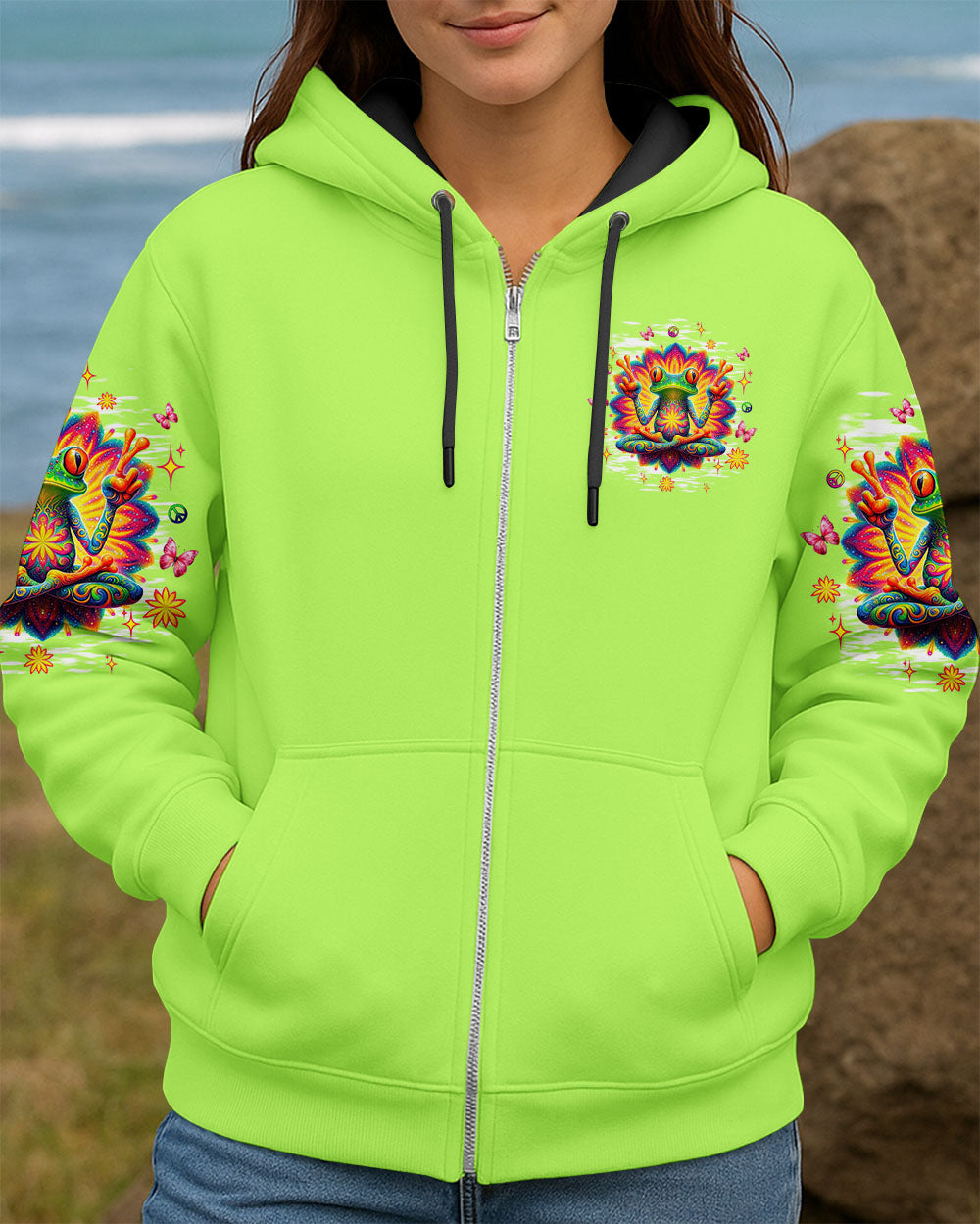 BE YOU THE WORLD WILL ADJUST FROG ALL OVER PRINT - TLTW1908253