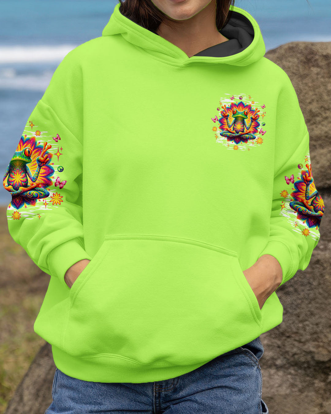 BE YOU THE WORLD WILL ADJUST FROG ALL OVER PRINT - TLTW1908253