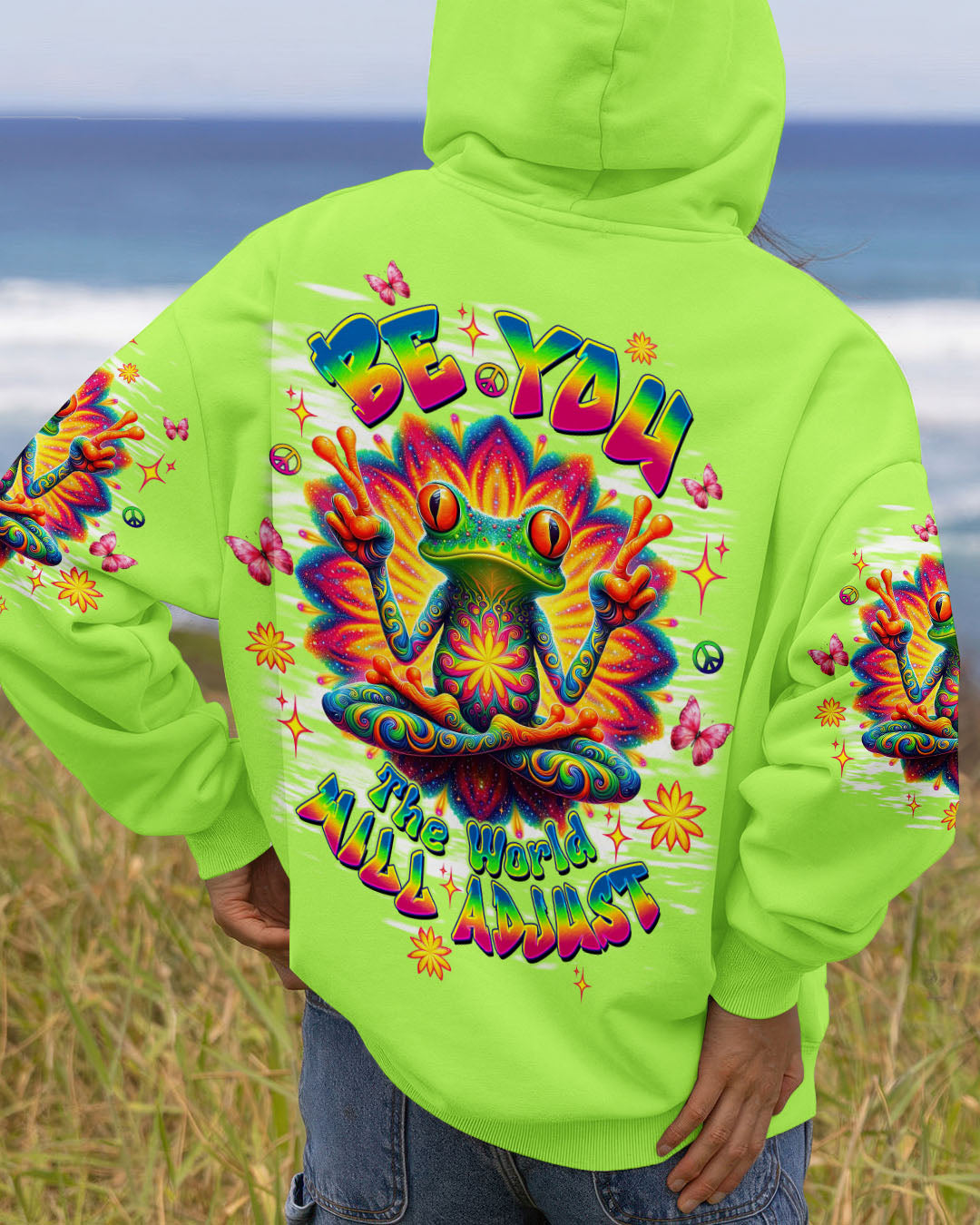 BE YOU THE WORLD WILL ADJUST FROG ALL OVER PRINT - TLTW1908253