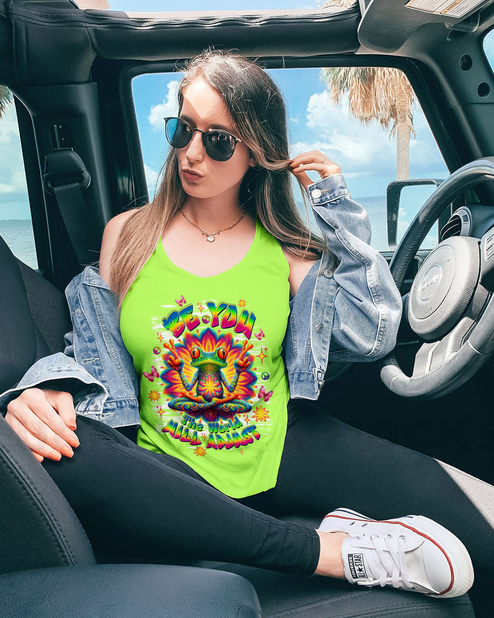 BE YOU THE WORLD WILL ADJUST FROG ALL OVER PRINT - TLTW1908253