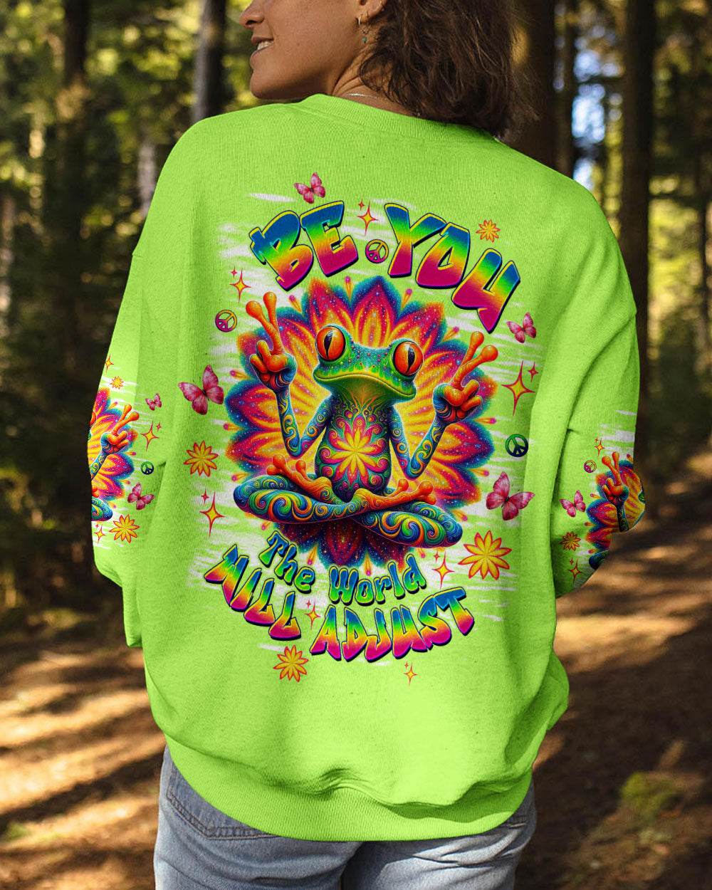 BE YOU THE WORLD WILL ADJUST FROG ALL OVER PRINT - TLTW1908253