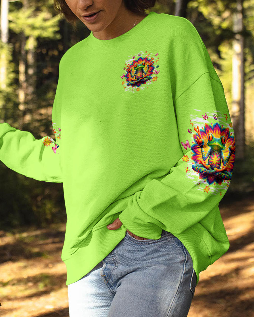 BE YOU THE WORLD WILL ADJUST FROG ALL OVER PRINT - TLTW1908253