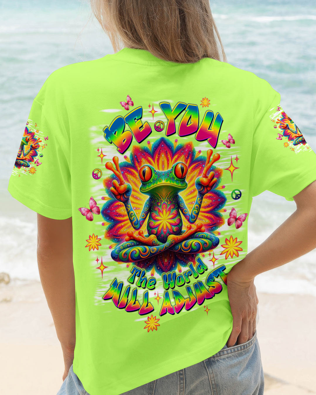 BE YOU THE WORLD WILL ADJUST FROG ALL OVER PRINT - TLTW1908253