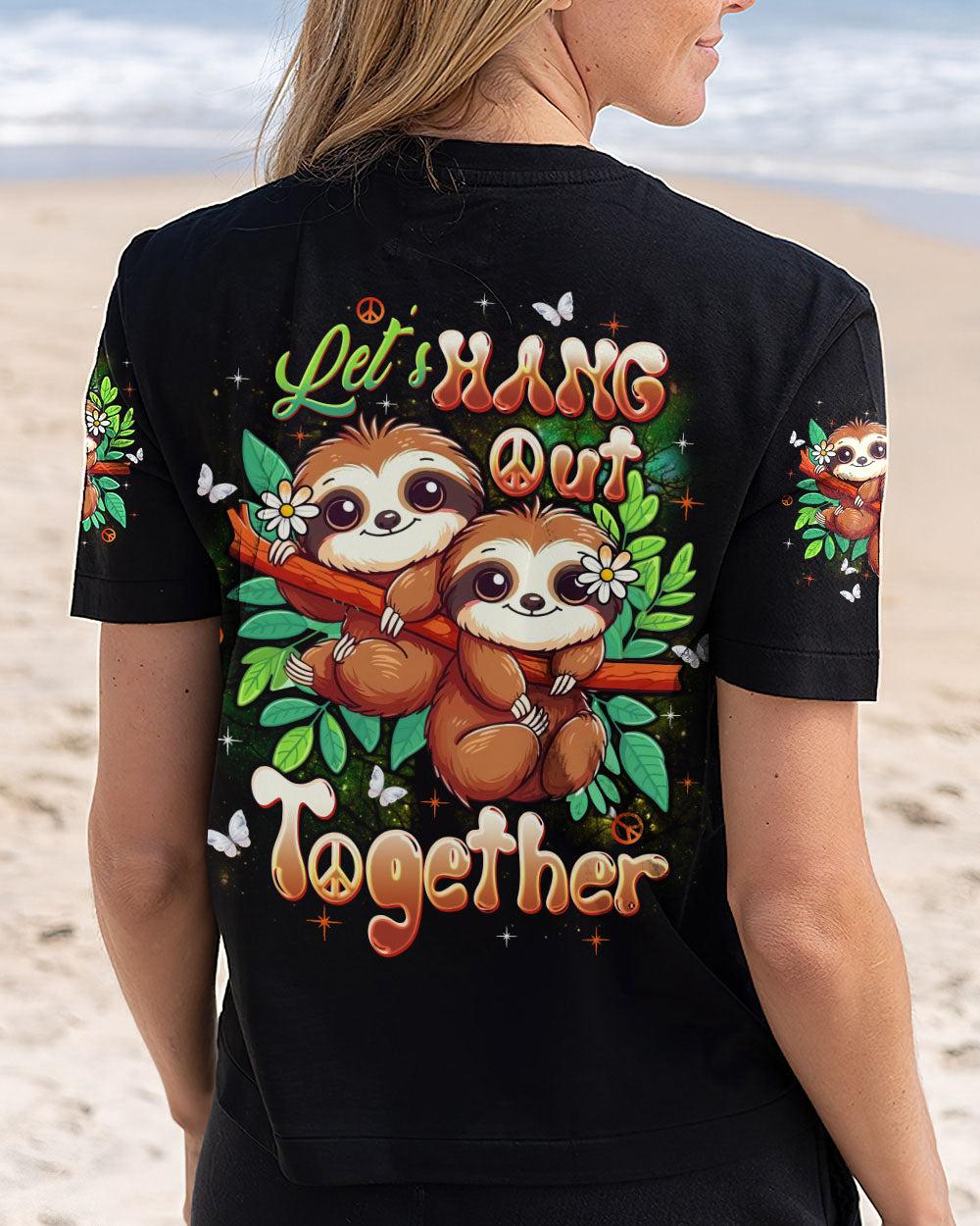 LET'S HANG OUT TOGETHER SLOTH ALL OVER PRINT - TLTW1909251