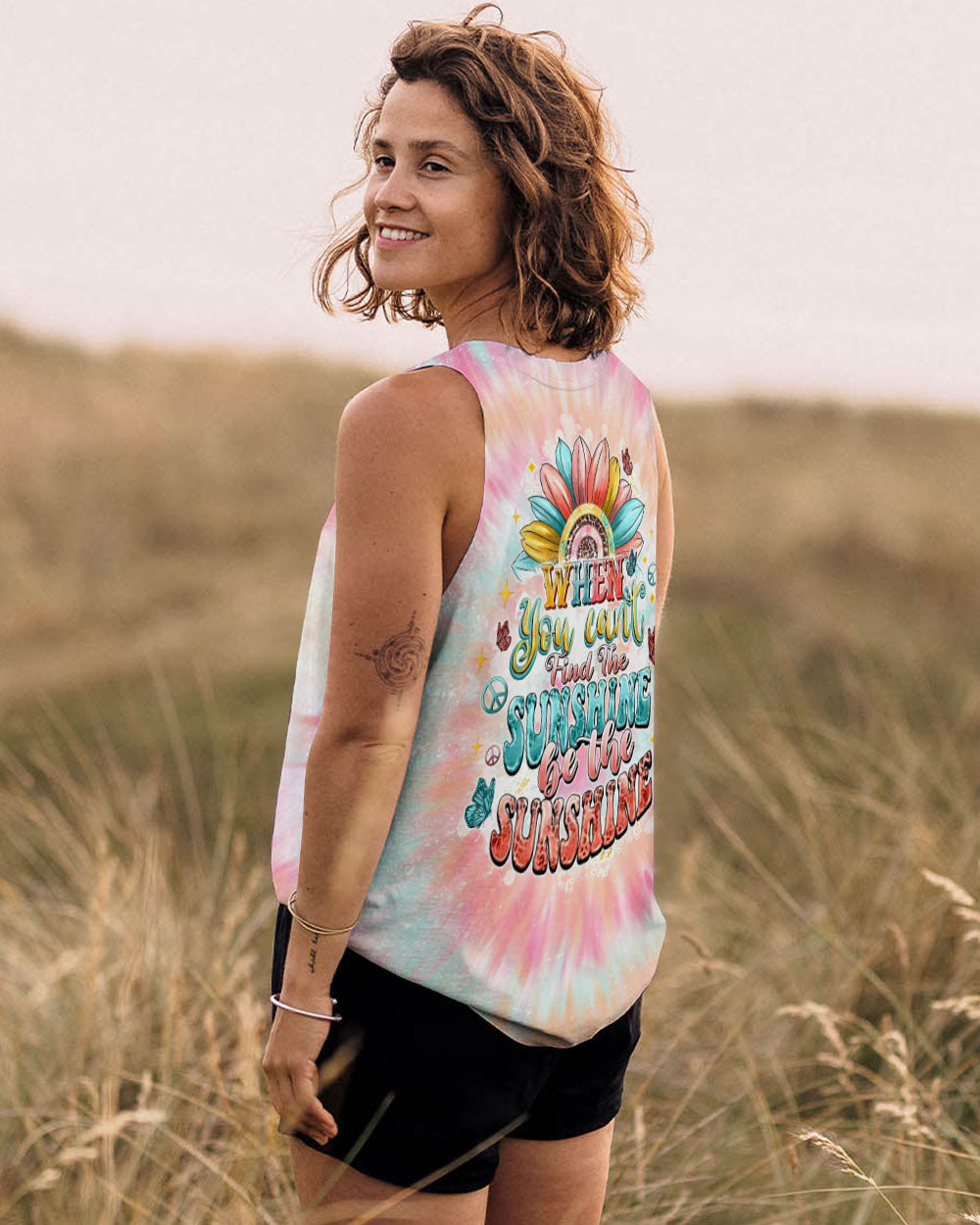 BE THE SUNSHINE SUNFLOWER TIE DYE ALL OVER PRINT  - TLTW1911245