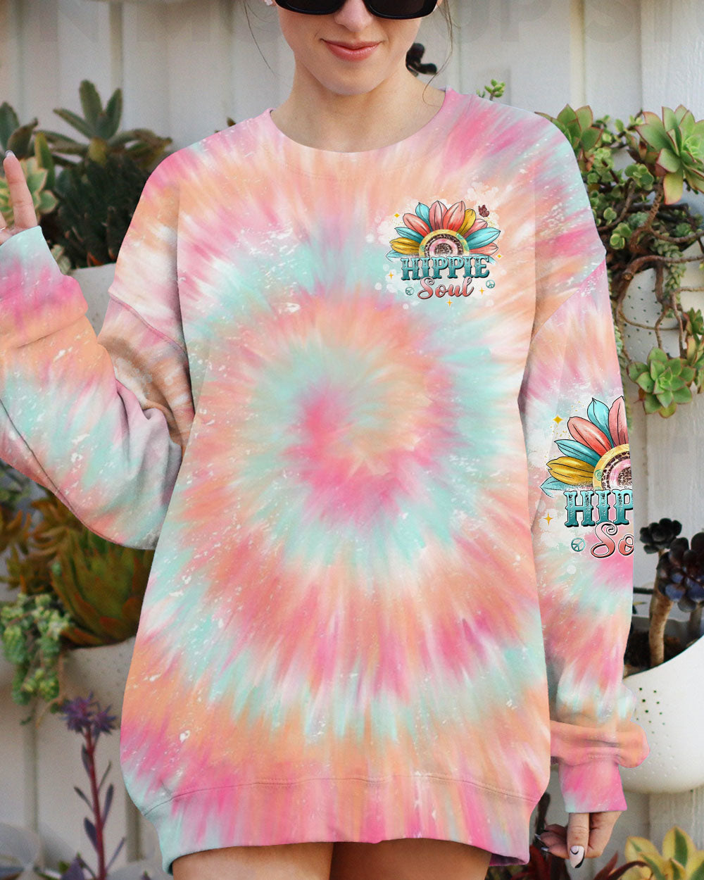 BE THE SUNSHINE SUNFLOWER TIE DYE ALL OVER PRINT  - TLTW1911245