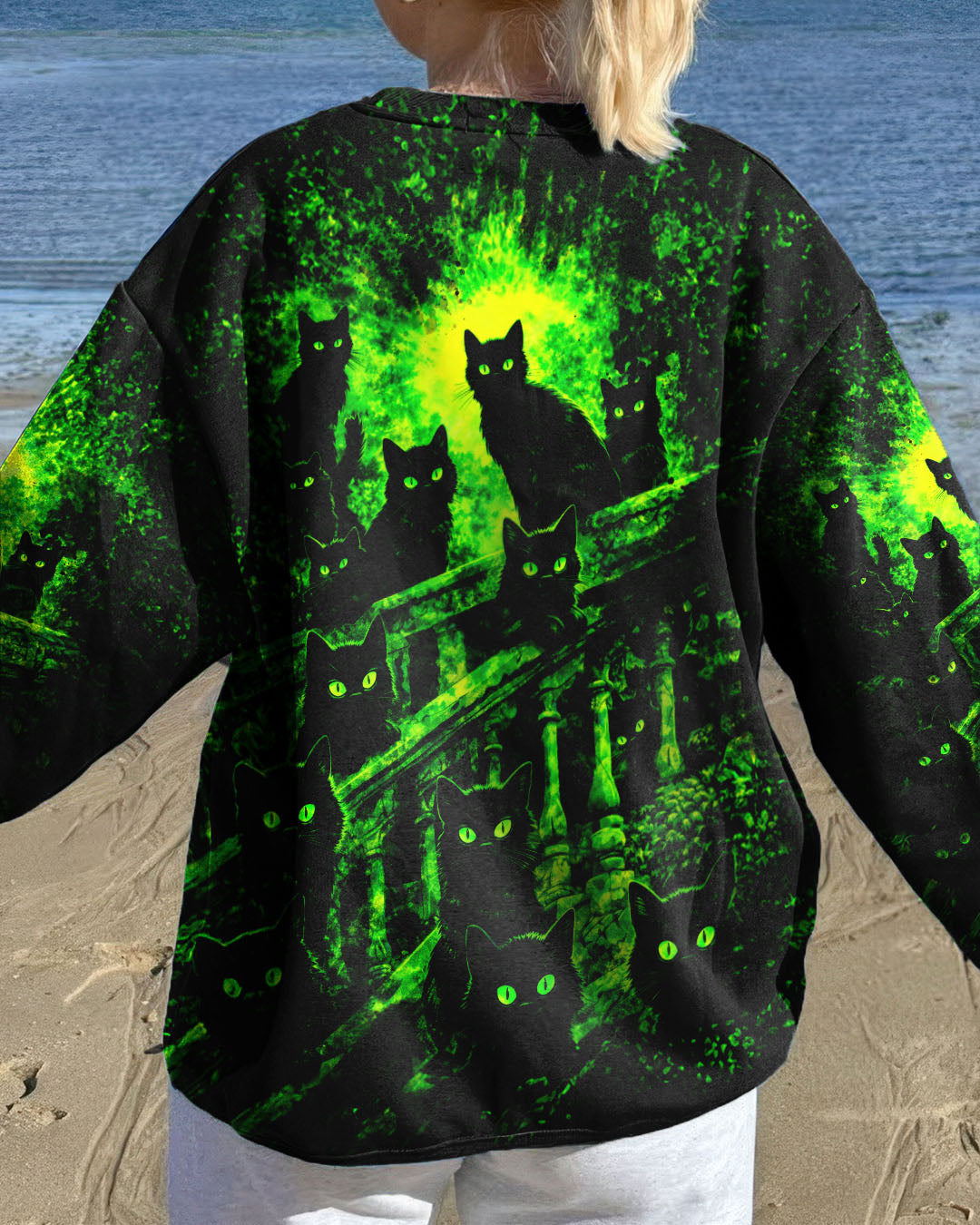 BLACK CATS IN THE MIDNIGHT SWIRL ALL OVER PRINT - TLTW2001263