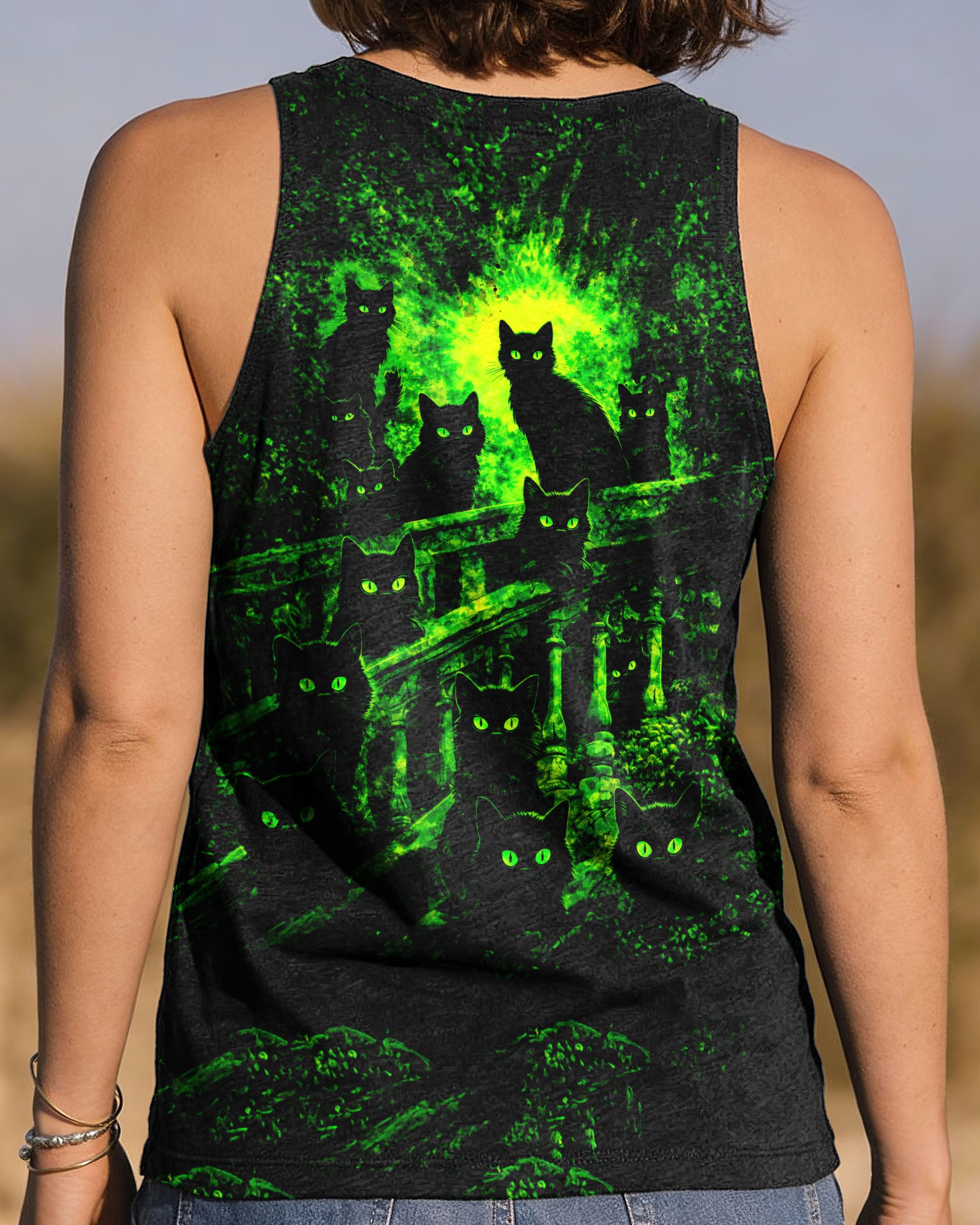 BLACK CATS IN THE MIDNIGHT SWIRL ALL OVER PRINT - TLTW2001263