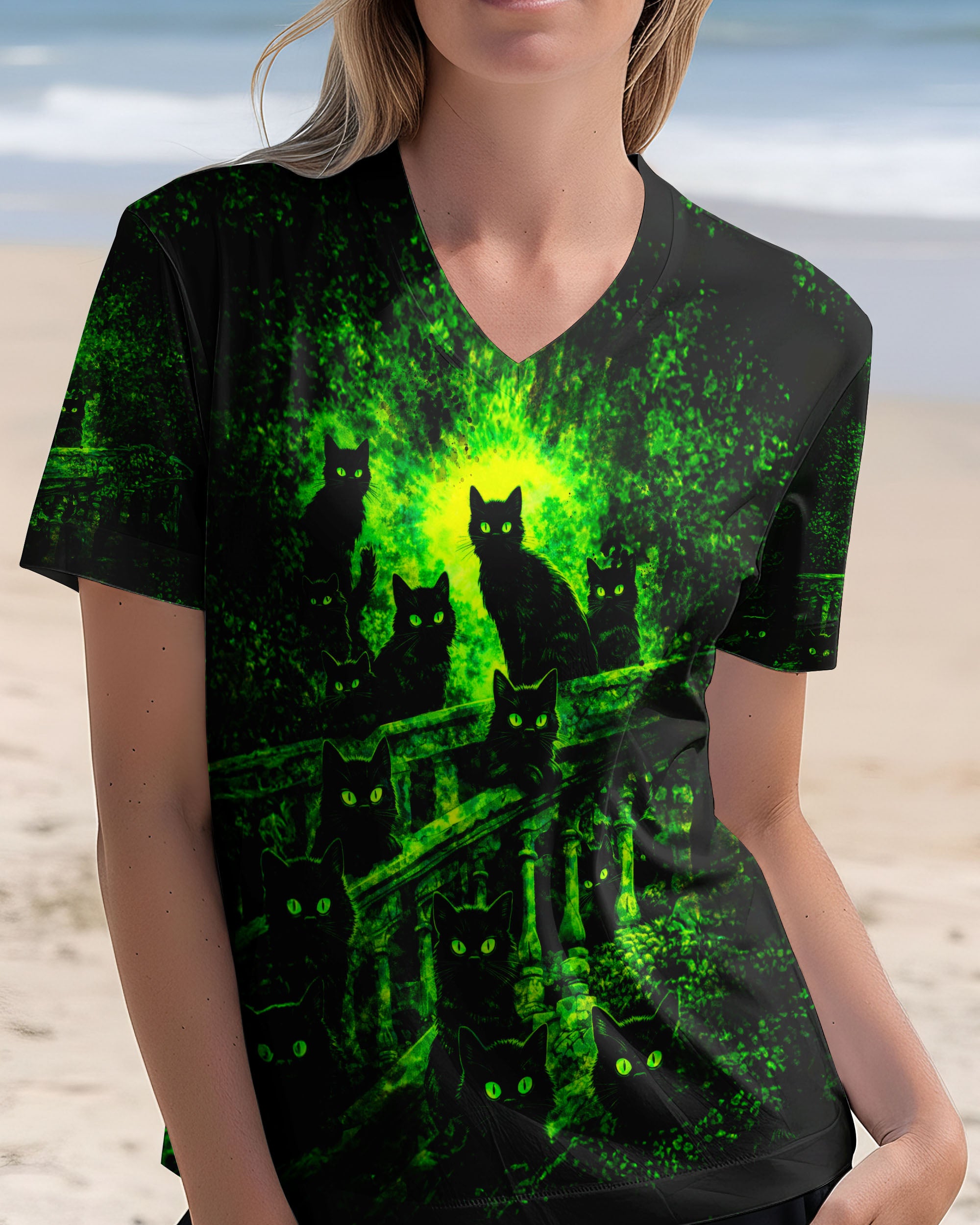 BLACK CATS IN THE MIDNIGHT SWIRL ALL OVER PRINT - TLTW2001263