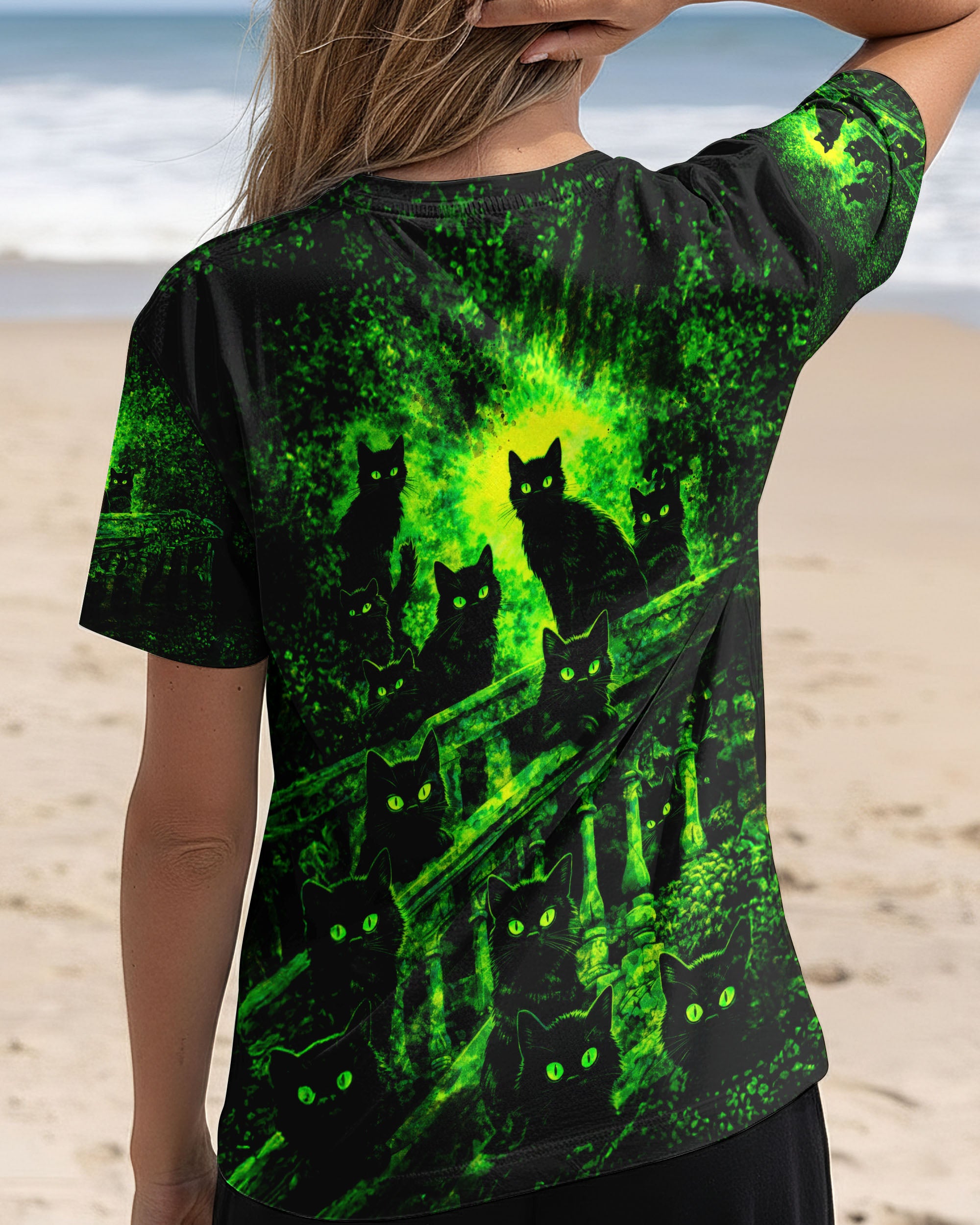 BLACK CATS IN THE MIDNIGHT SWIRL ALL OVER PRINT - TLTW2001263