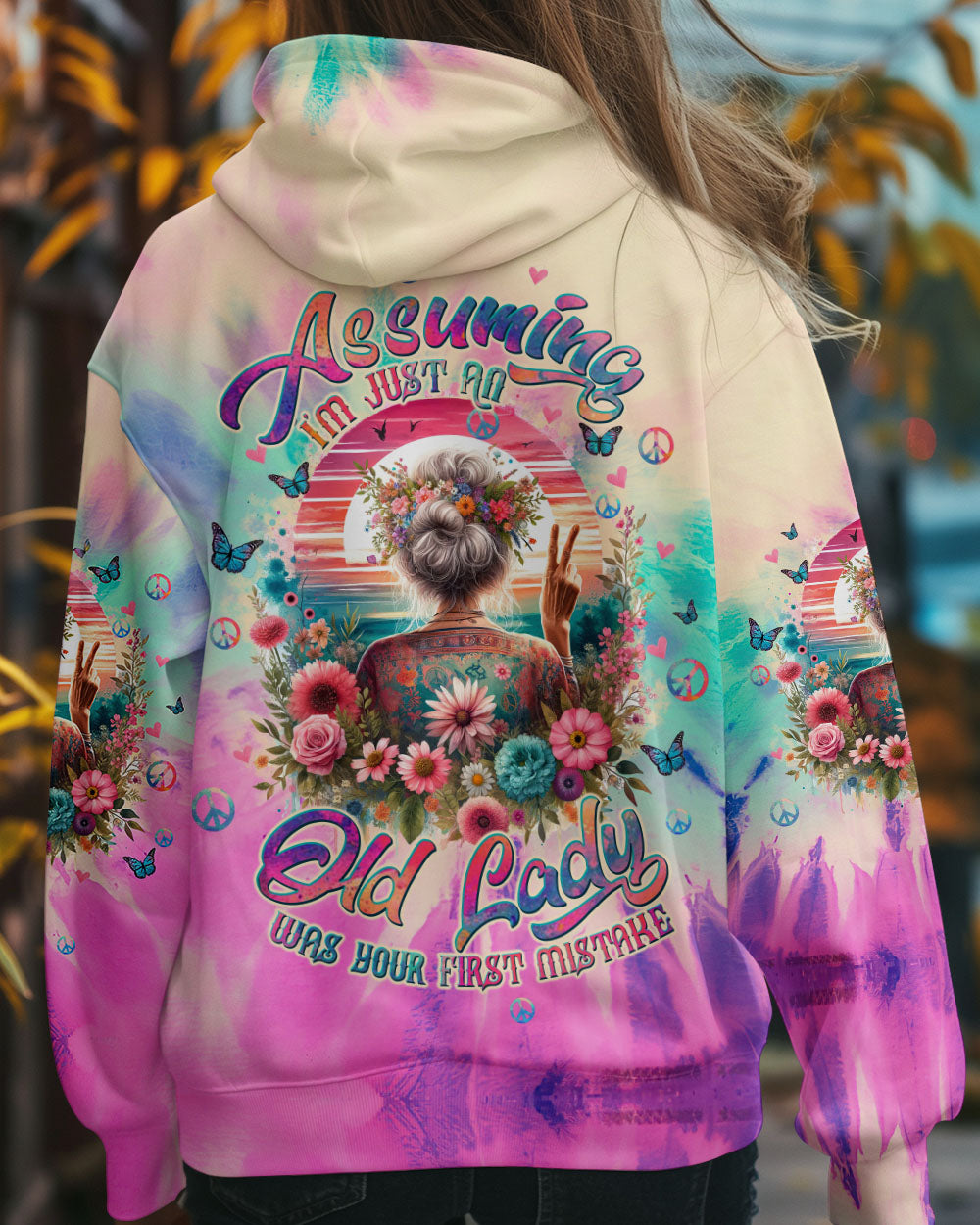 ASSUMING I'M JUST AN OLD LADY TIE DYE ALL OVER PRINT - TLTW2003252