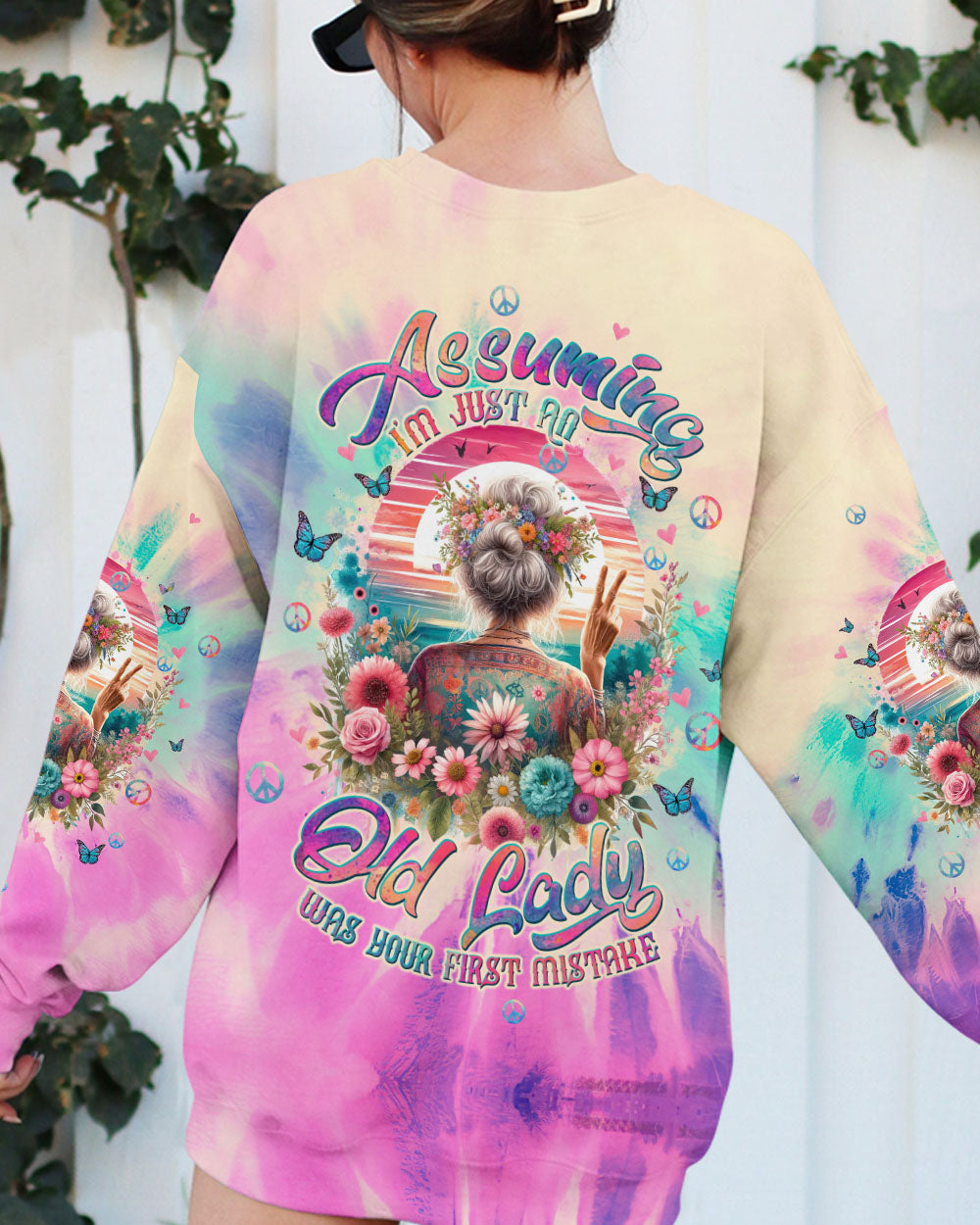 ASSUMING I'M JUST AN OLD LADY TIE DYE ALL OVER PRINT - TLTW2003252
