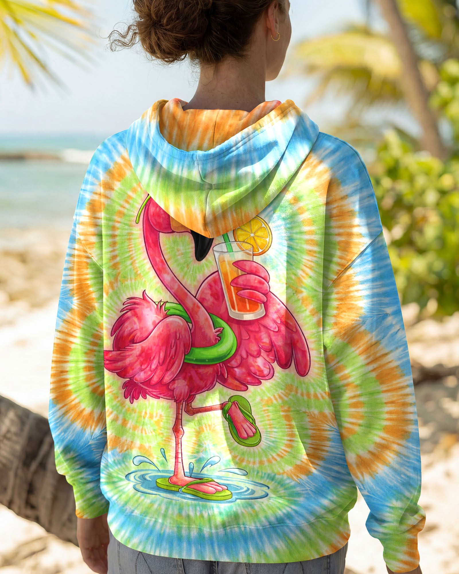 SUMMER FLAMINGO SWIRL ALL OVER PRINT  - TLTW2003261