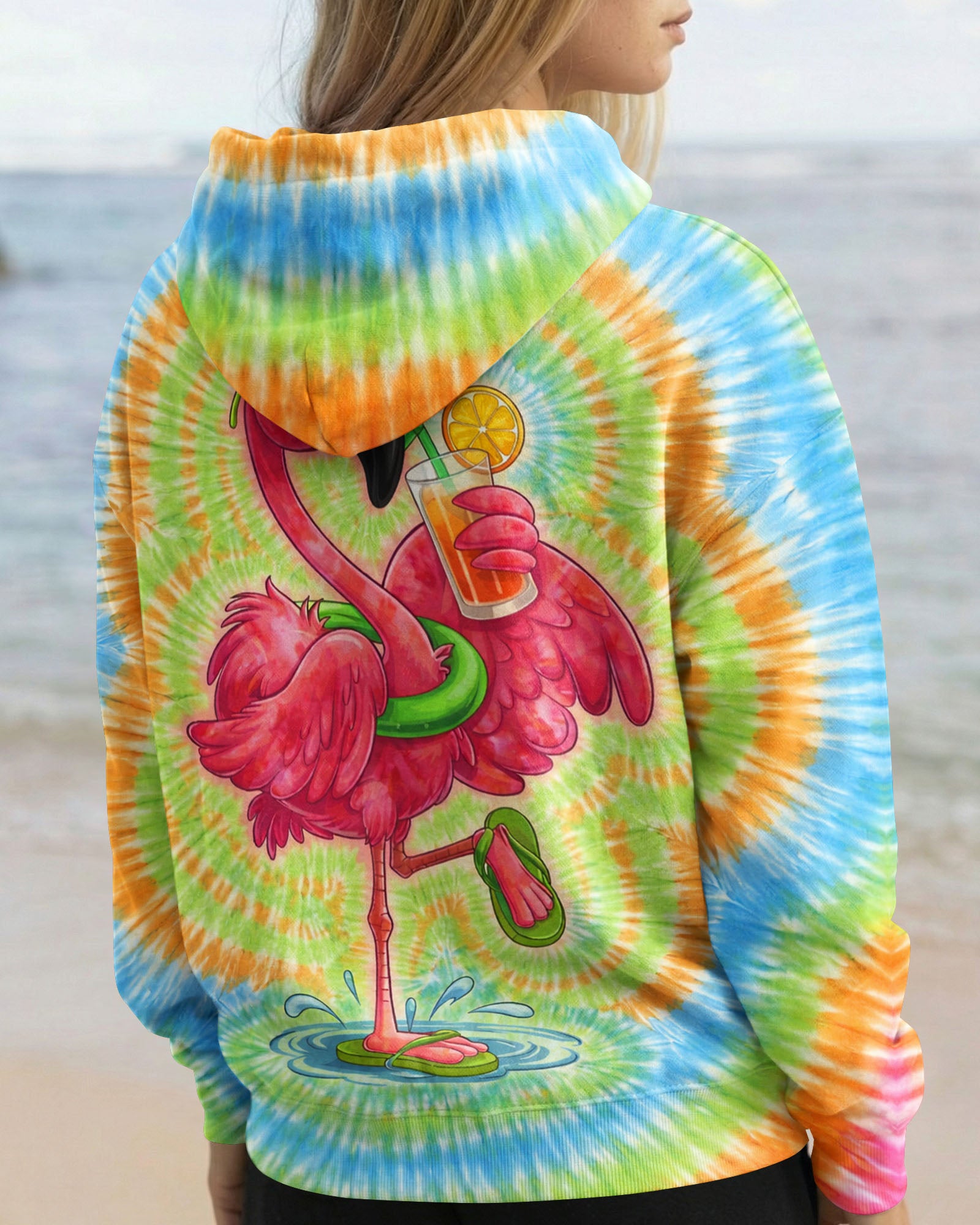 SUMMER FLAMINGO SWIRL ALL OVER PRINT  - TLTW2003261