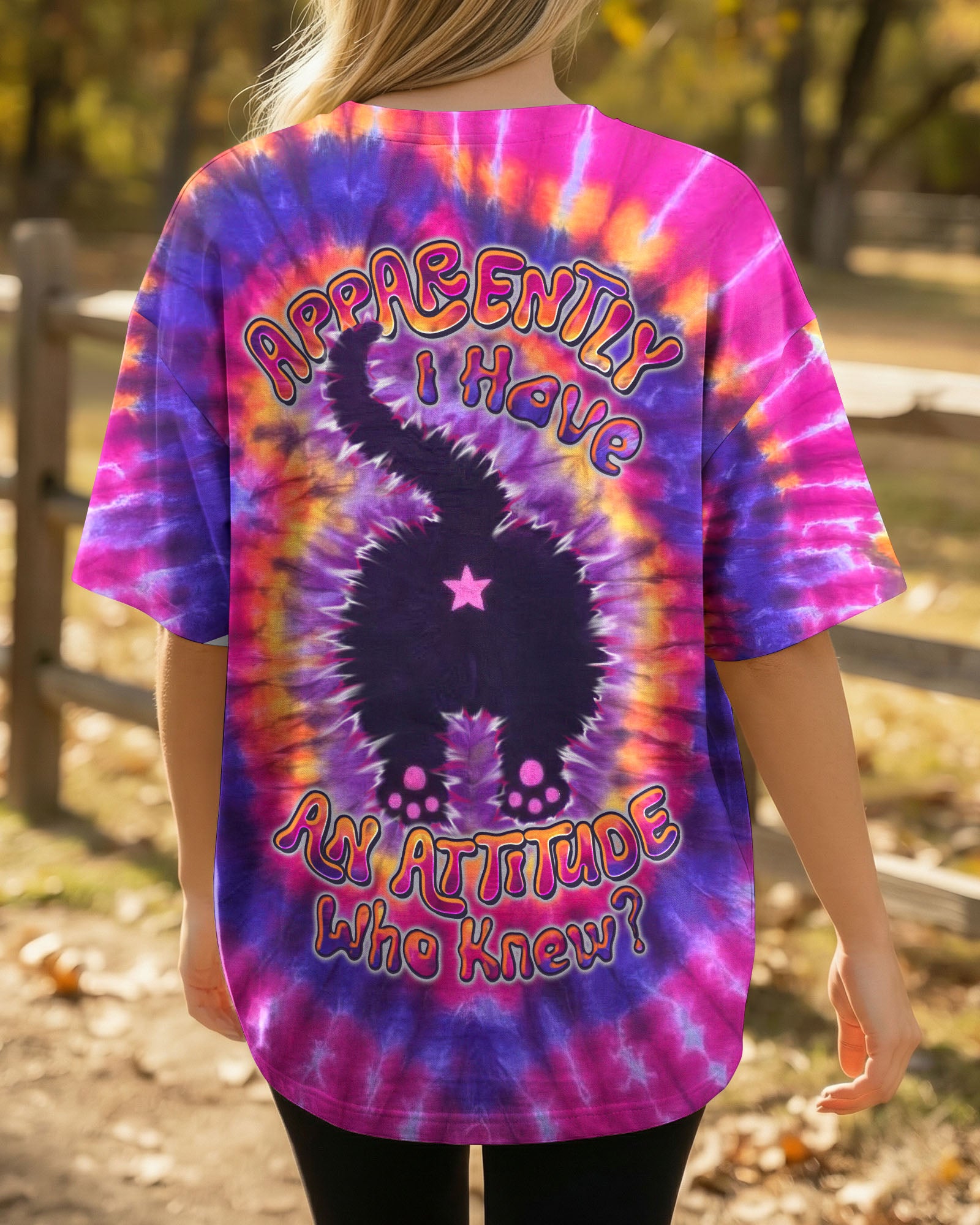 APPARENTLY I HAVE AN ATTITUDE WHO KNEW CAT ALL OVER PRINT - TLTW2003263