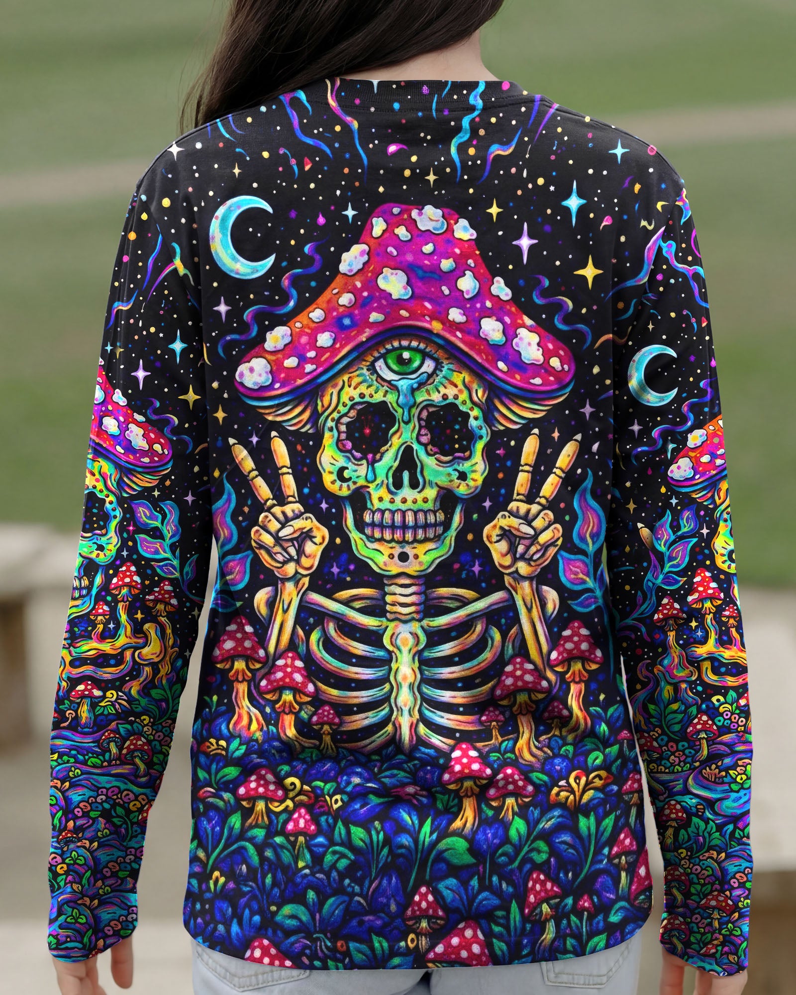 HIPPIE SKULL MUSHROOM PSYCHEDELIC ALL OVER PRINT  - TLTW2004263