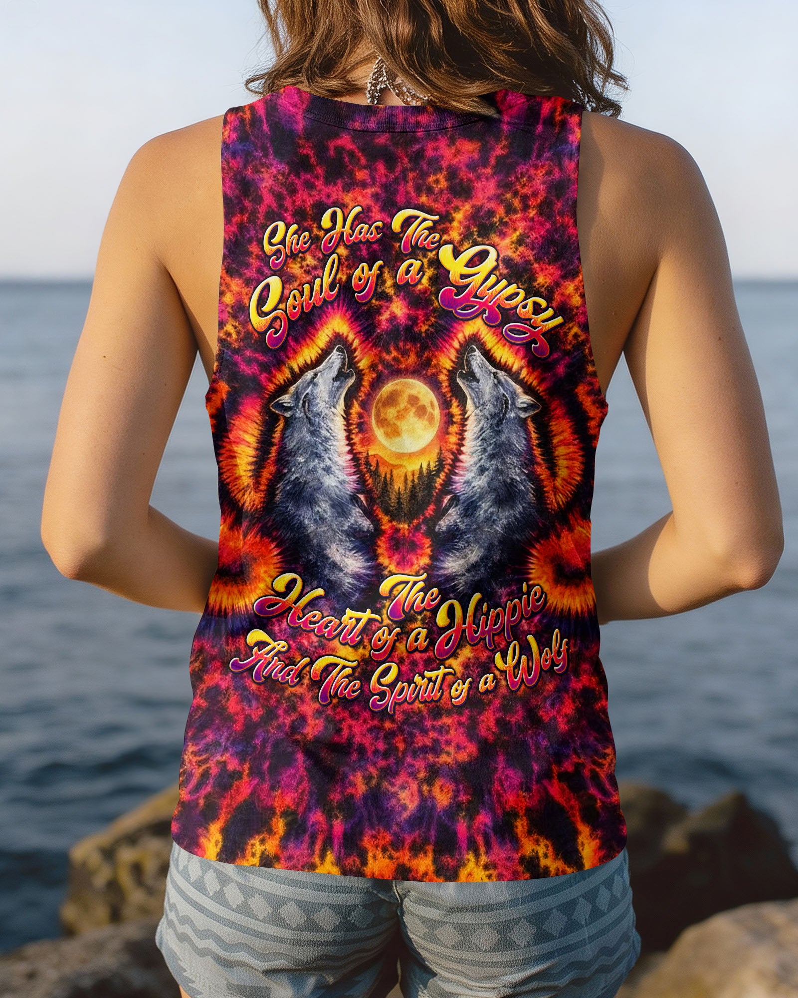 SPIRIT OF A WOLF WATERCOLOR  PATTERN ALL OVER PRINT - TLTW2005262