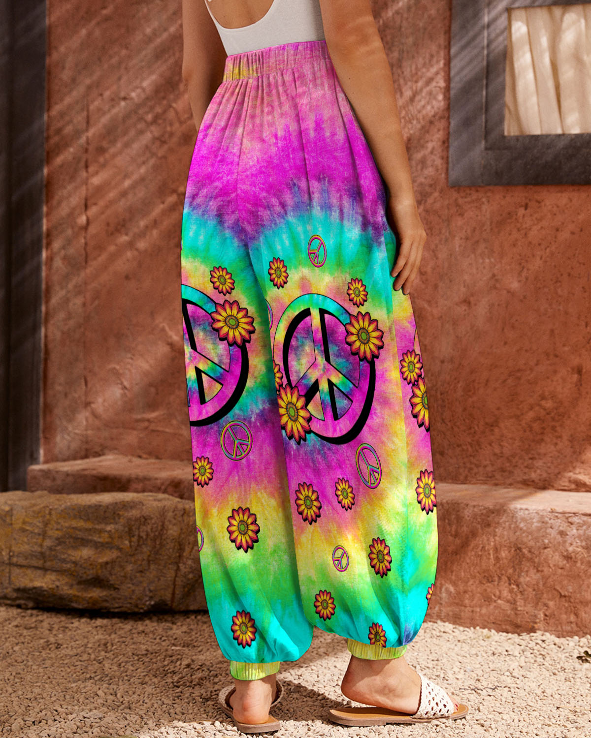 LOVE PEACE SUNFLOWER TIE DYE ALL OVER PRINT - TLTW2006235