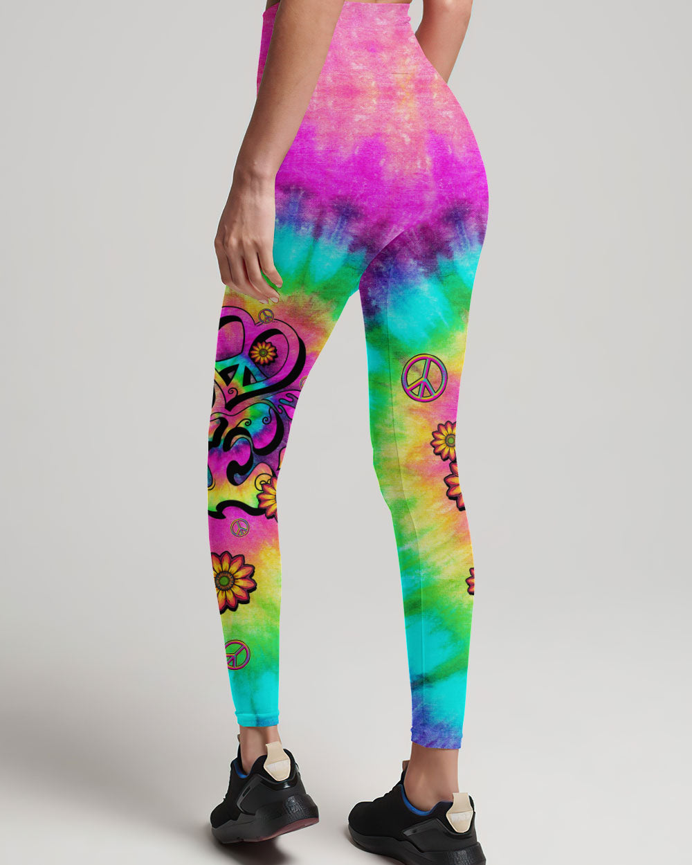 LOVE PEACE SUNFLOWER TIE DYE ALL OVER PRINT - TLTW2006235
