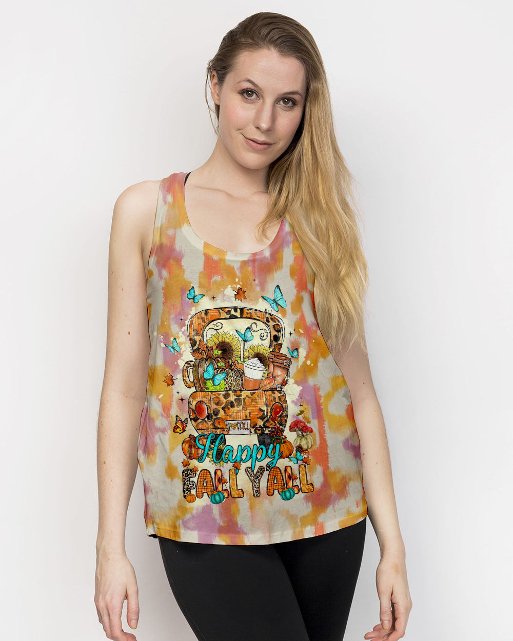 HAPPY FALL Y'ALL TIE DYE ALL OVER PRINT - TLTW2007231