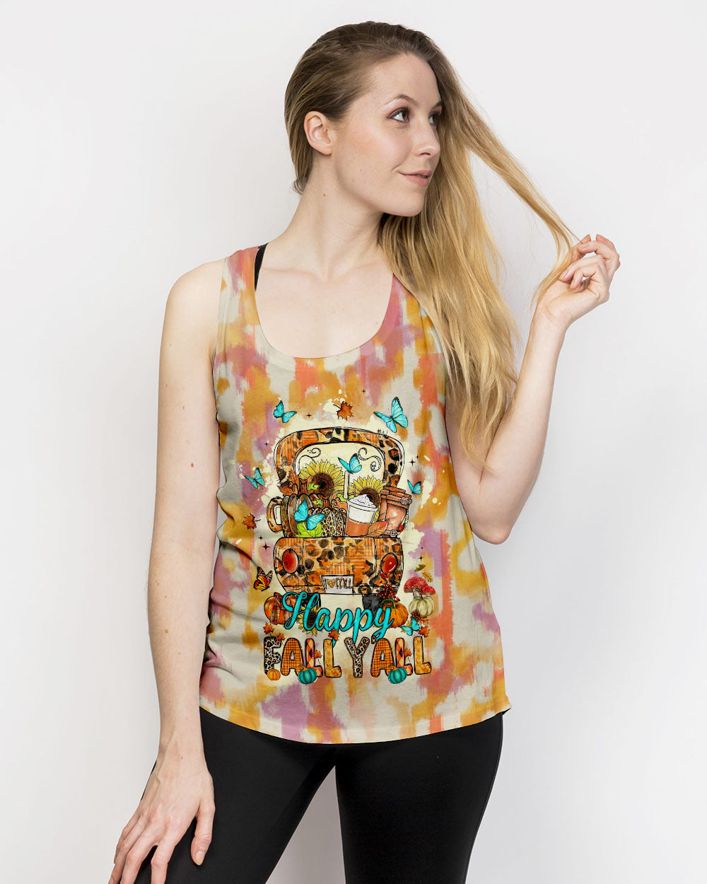 HAPPY FALL Y'ALL TIE DYE ALL OVER PRINT - TLTW2007231