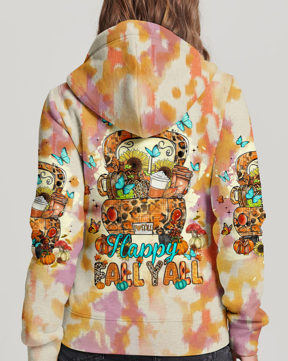 HAPPY FALL Y'ALL TIE DYE ALL OVER PRINT - TLTW2007231