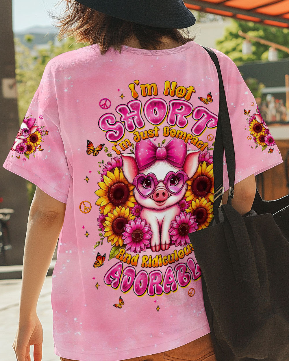 I'M NOT SHORT PIG SUNFLOWER ALL OVER PRINT - TLTW2008251