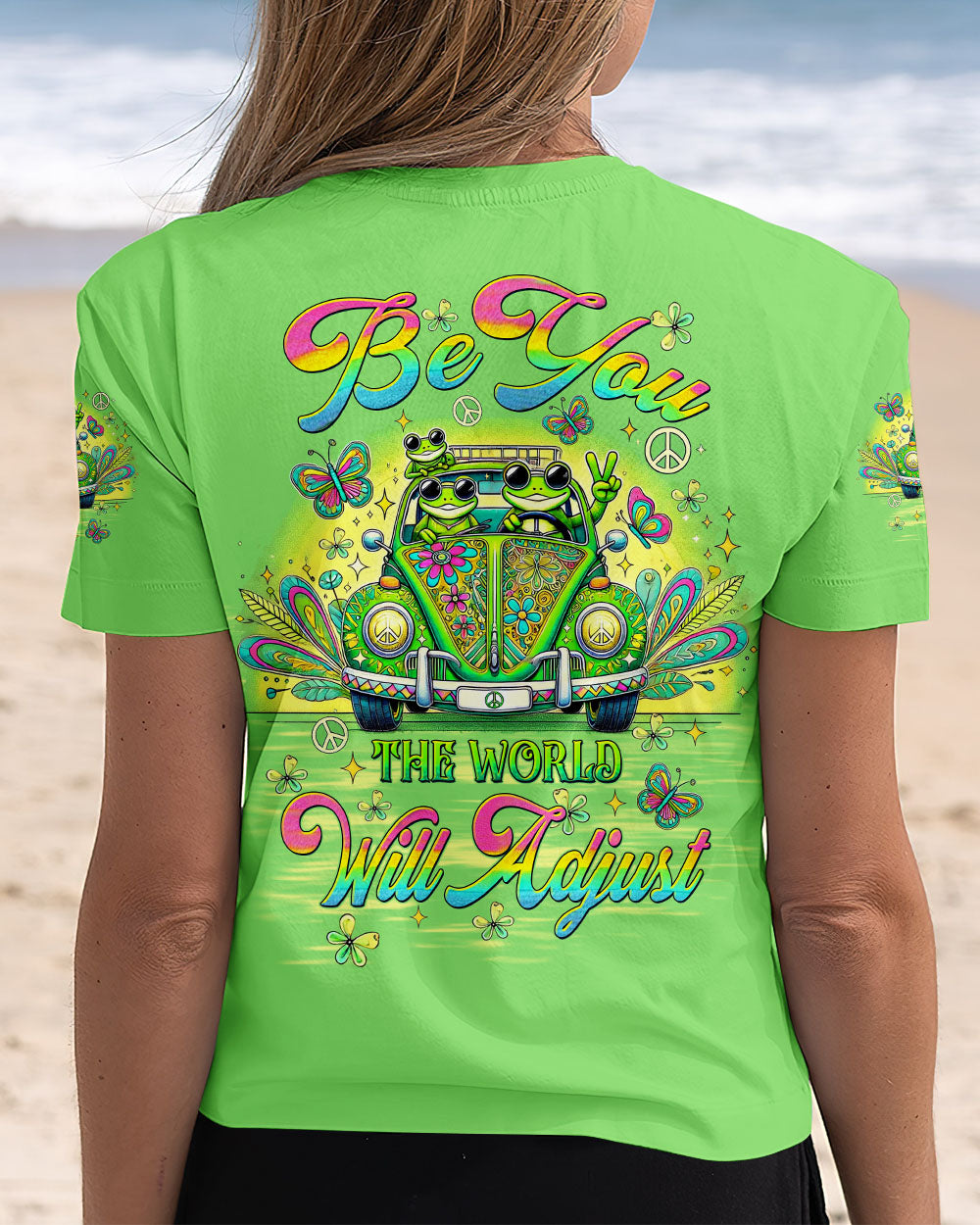 BE YOU THE WORLD WILL ADJUST FROG CAR ALL OVER PRINT  - TLTW2011245