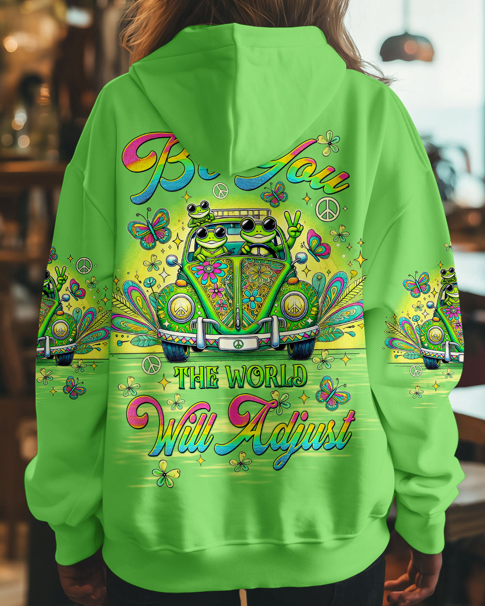 BE YOU THE WORLD WILL ADJUST FROG CAR ALL OVER PRINT  - TLTW2011245