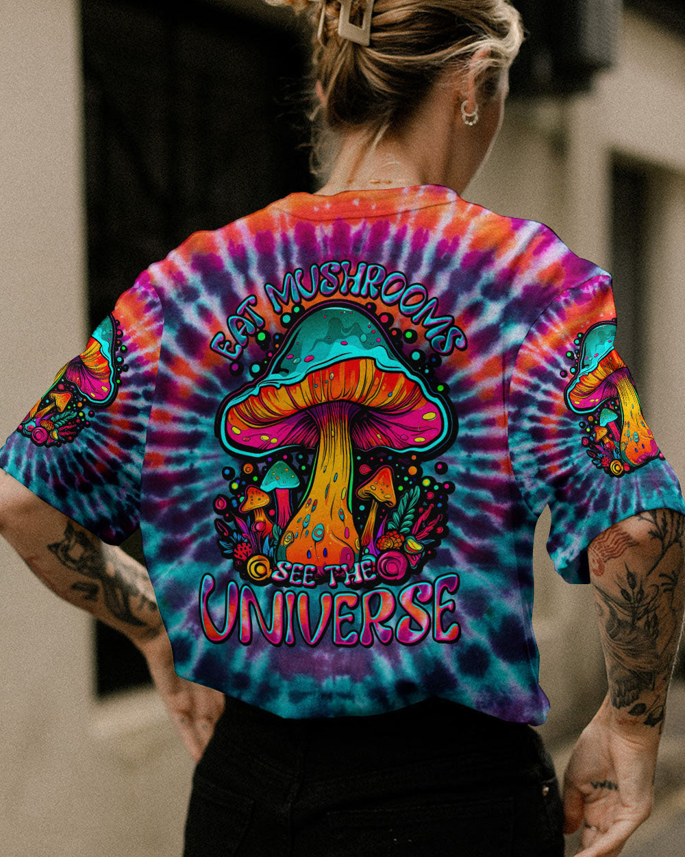 EAT MUSHROOMS SEE THE UNIVERSE TIE DYE ALL OVER PRINT - TLTW2106232