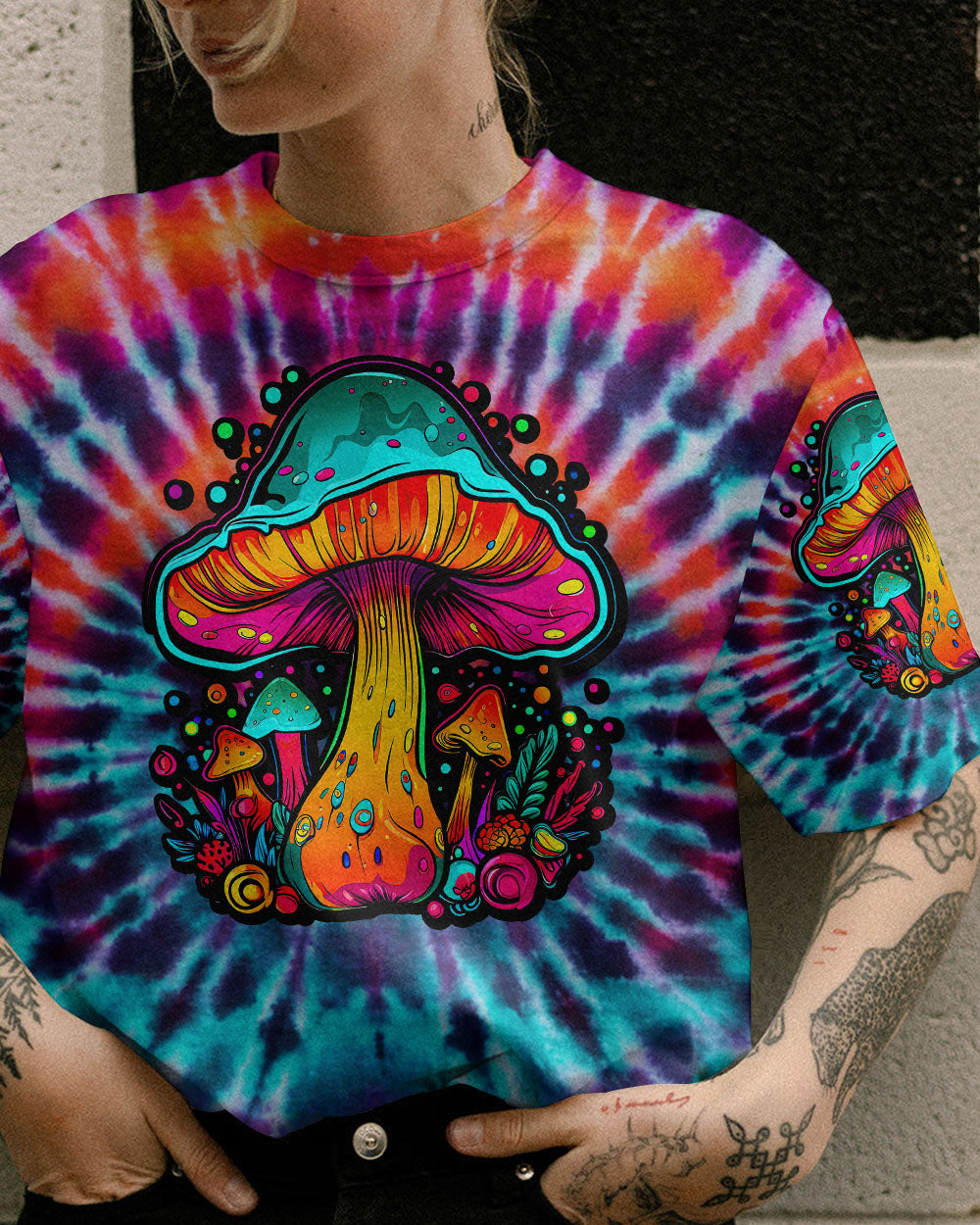 EAT MUSHROOMS SEE THE UNIVERSE TIE DYE ALL OVER PRINT - TLTW2106232