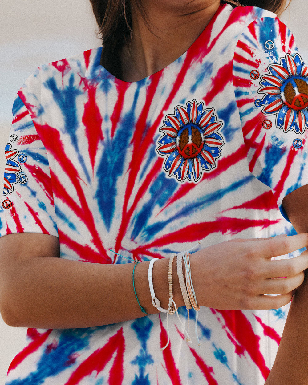 DON'T WORRY BE HIPPIE SUNFLOWER AMERICA TIE DYE ALL OVER PRINT - TLTW2106235
