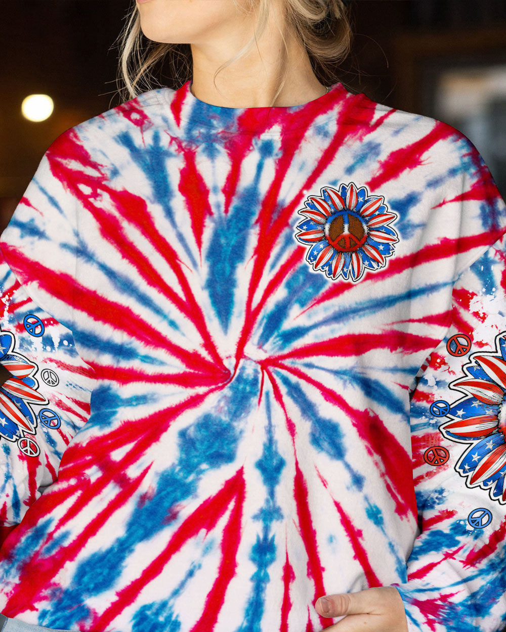 DON'T WORRY BE HIPPIE SUNFLOWER AMERICA TIE DYE ALL OVER PRINT - TLTW2106235