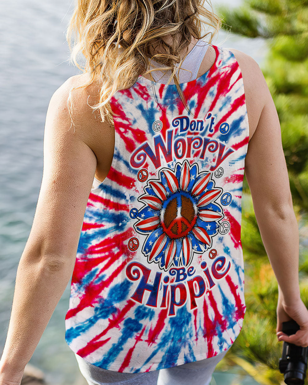 DON'T WORRY BE HIPPIE SUNFLOWER AMERICA TIE DYE ALL OVER PRINT - TLTW2106235