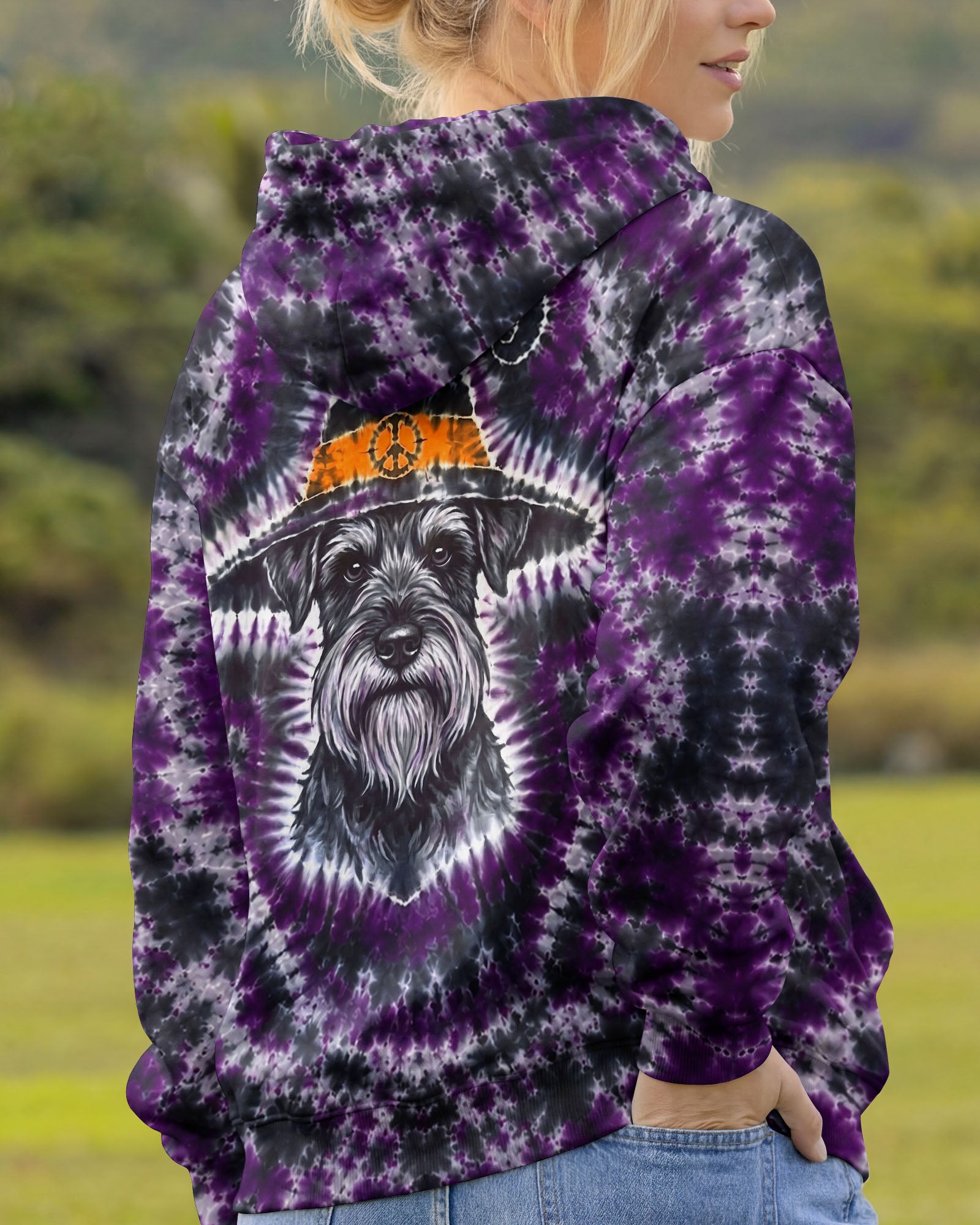 SCHNAUZER DOG WITCH HALLOWEEN BURST PATTERN ALL OVER PRINT - TLTW2107264