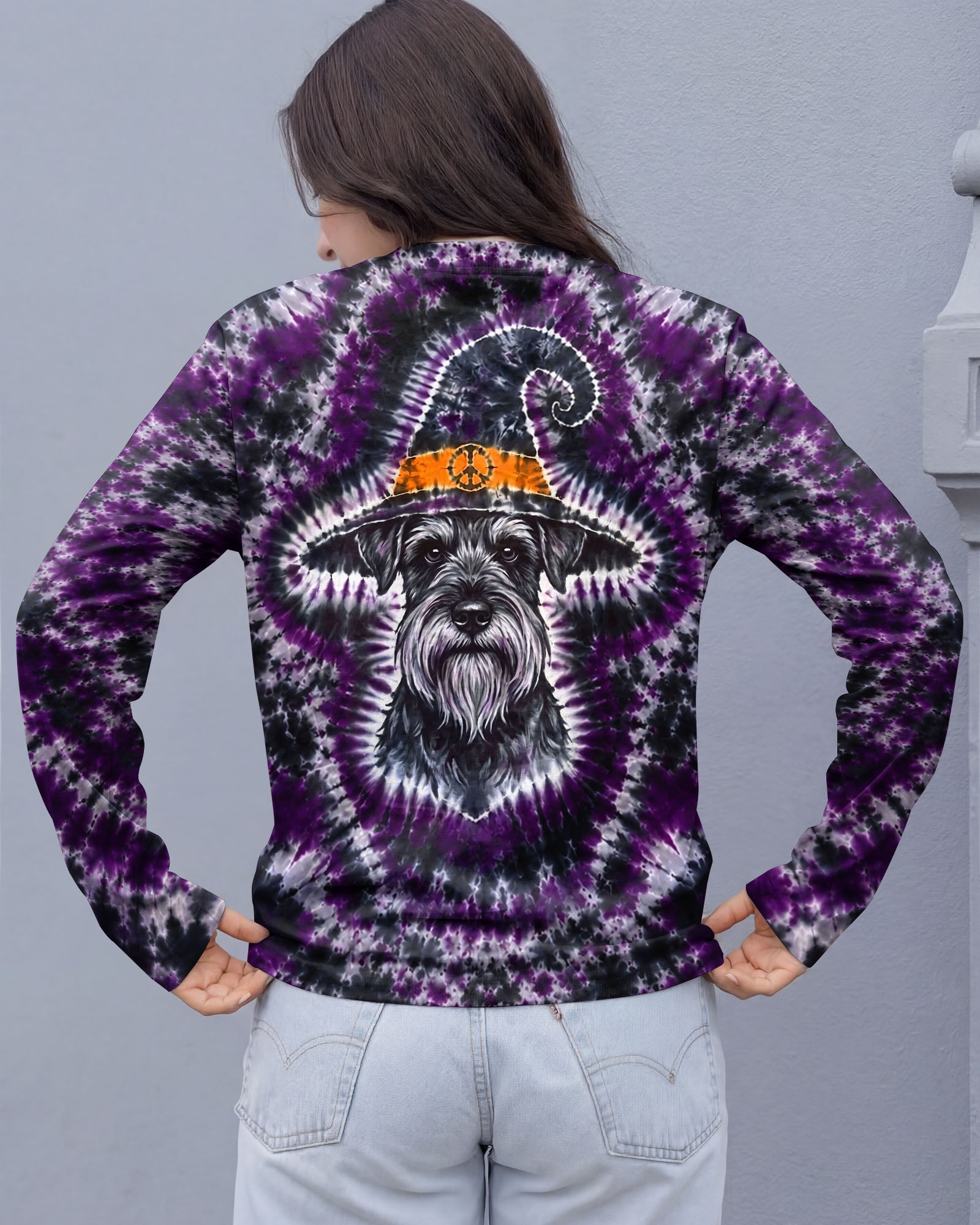 SCHNAUZER DOG WITCH HALLOWEEN BURST PATTERN ALL OVER PRINT - TLTW2107264