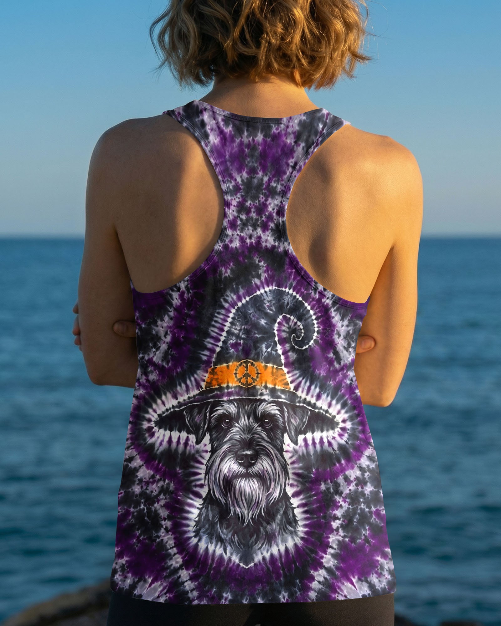 SCHNAUZER DOG WITCH HALLOWEEN BURST PATTERN ALL OVER PRINT - TLTW2107264