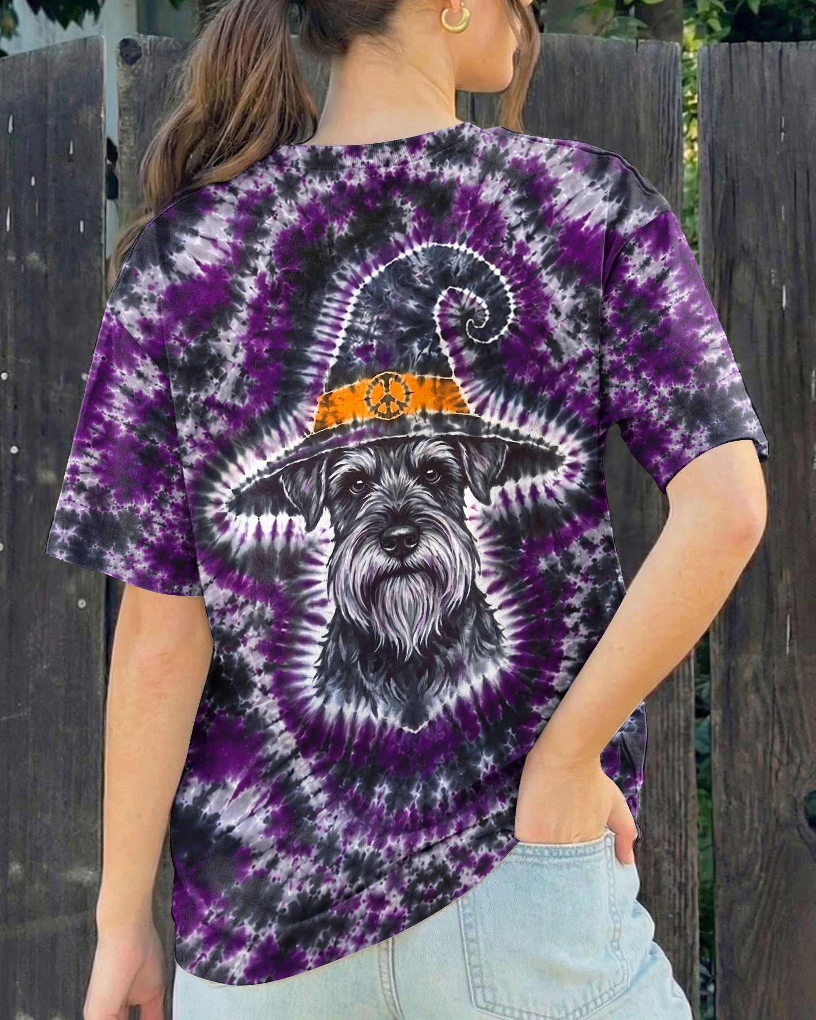 SCHNAUZER DOG WITCH HALLOWEEN BURST PATTERN ALL OVER PRINT - TLTW2107264
