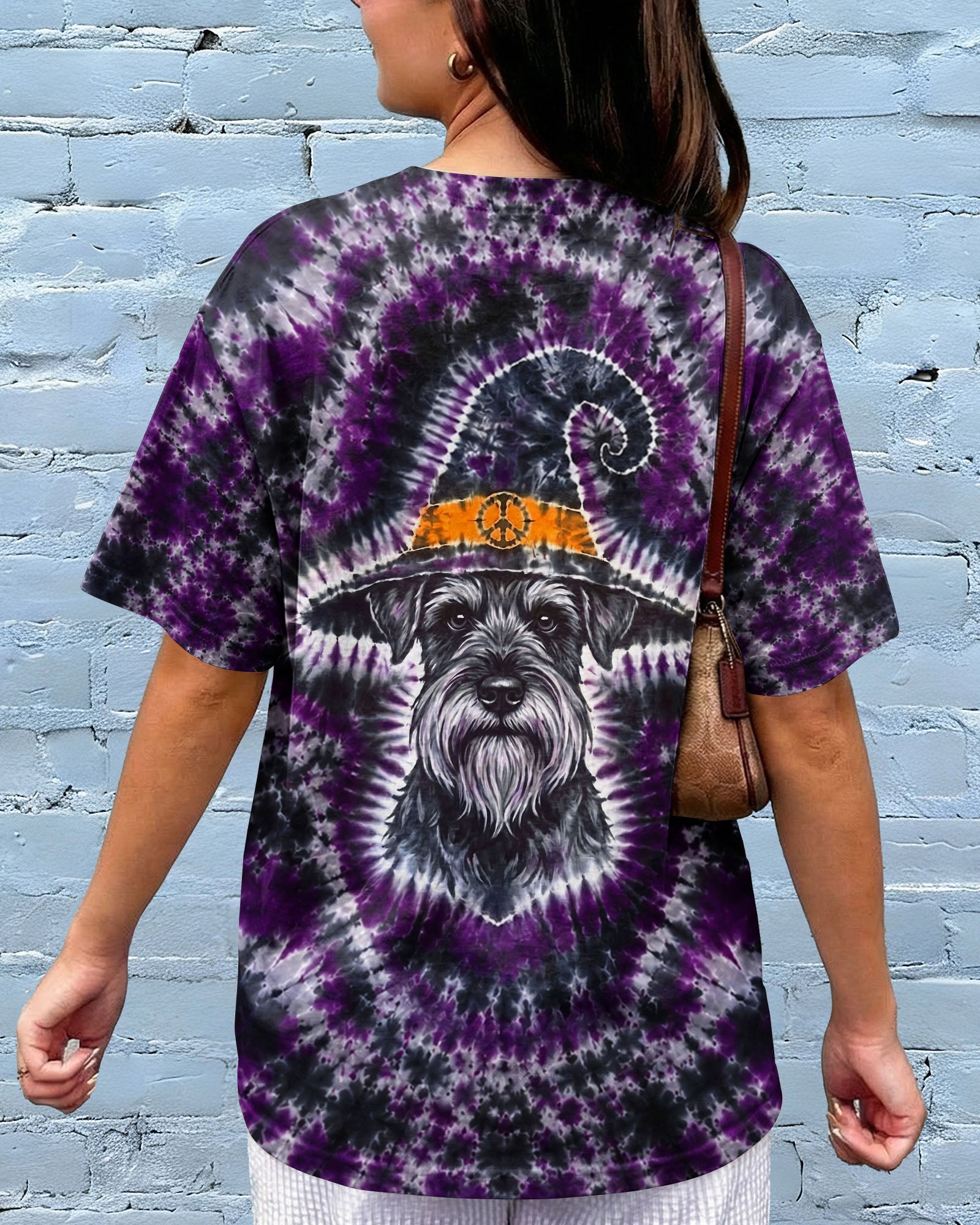 SCHNAUZER DOG WITCH HALLOWEEN BURST PATTERN ALL OVER PRINT - TLTW2107264