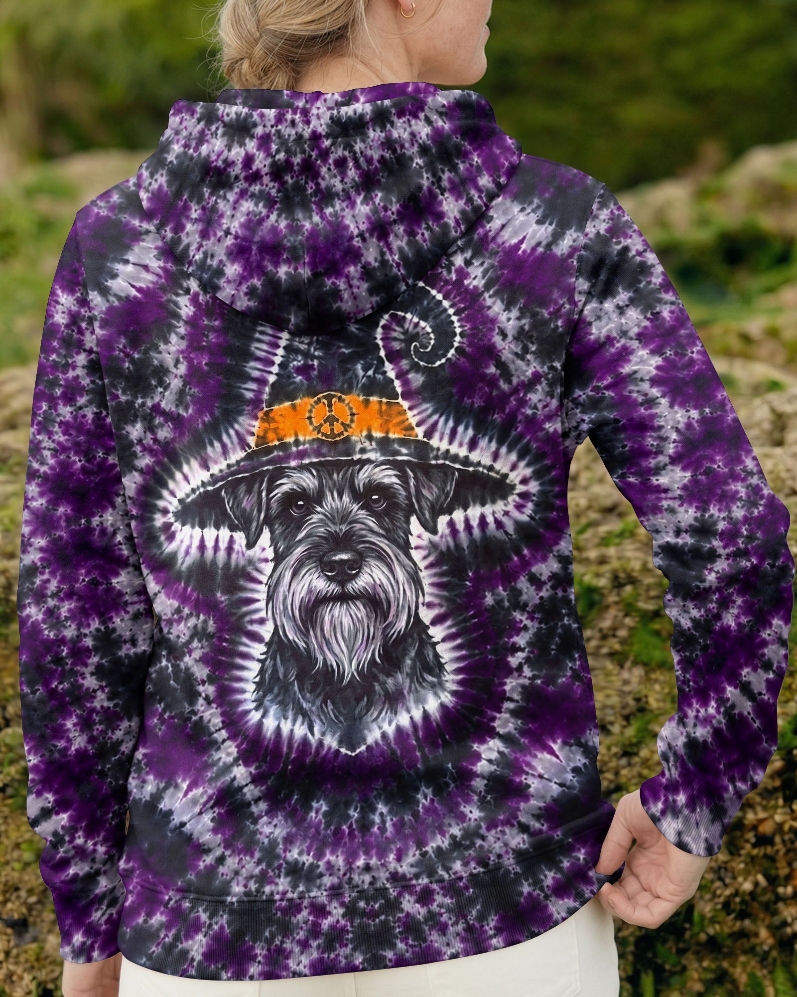 SCHNAUZER DOG WITCH HALLOWEEN BURST PATTERN ALL OVER PRINT - TLTW2107264
