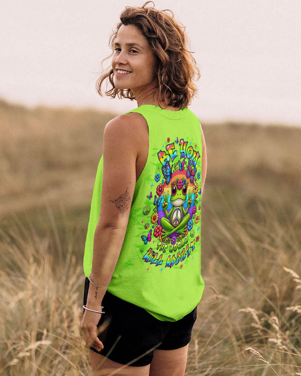 BE YOU THE WORLD WILL ADJUST FROG ALL OVER PRINT - TLTW2108251