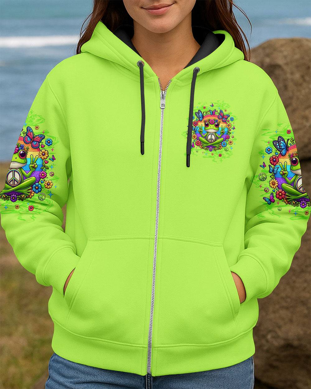 BE YOU THE WORLD WILL ADJUST FROG ALL OVER PRINT - TLTW2108251