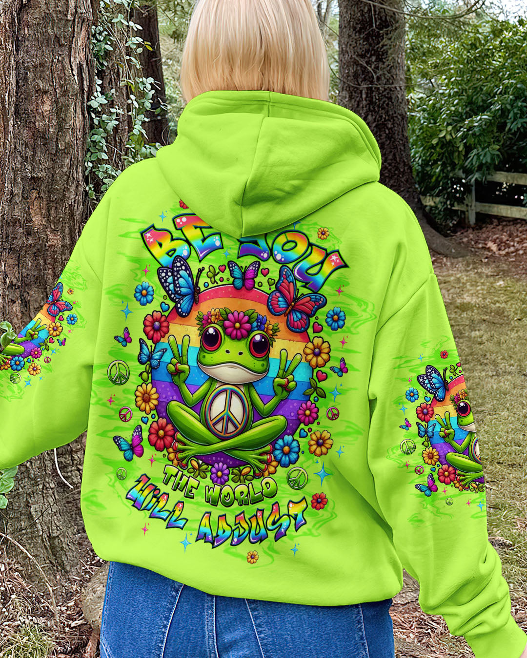 BE YOU THE WORLD WILL ADJUST FROG ALL OVER PRINT - TLTW2108251
