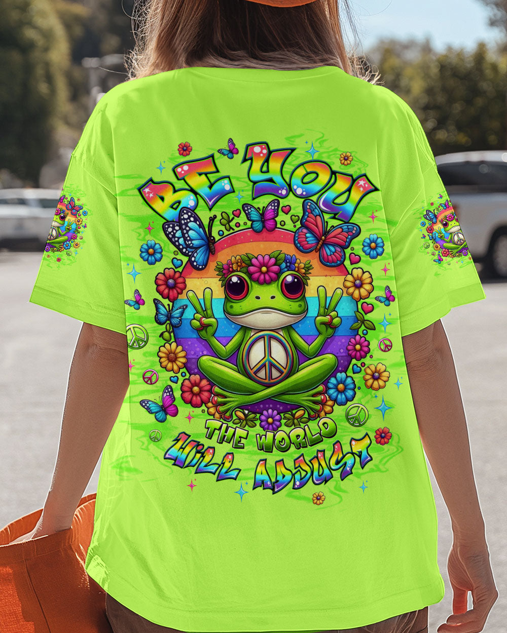BE YOU THE WORLD WILL ADJUST FROG ALL OVER PRINT - TLTW2108251
