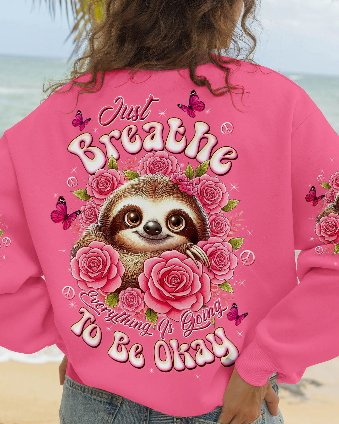 JUST BREATHE SLOTH ROSE ALL OVER PRINT - TLTW2110251