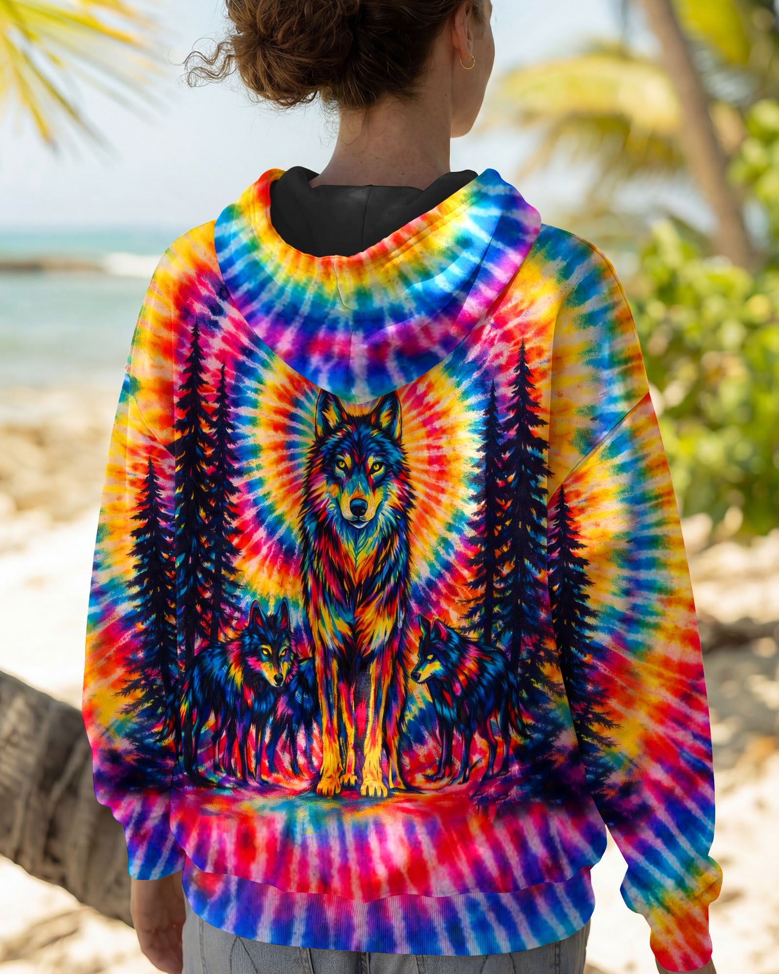 WOLF PACK COLORFUL SWIRL ALL OVER PRINT - TLTW2201261