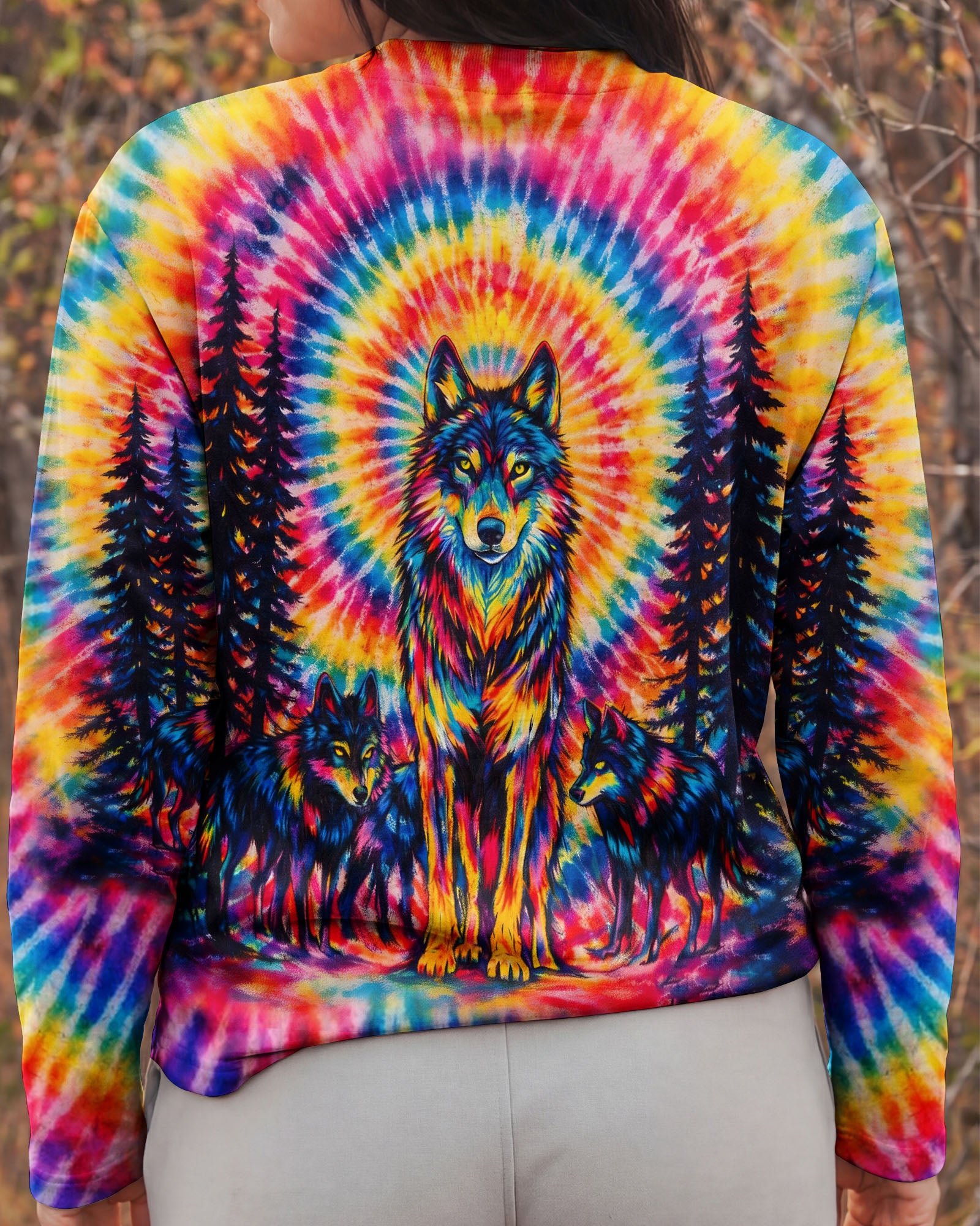 WOLF PACK COLORFUL SWIRL ALL OVER PRINT - TLTW2201261