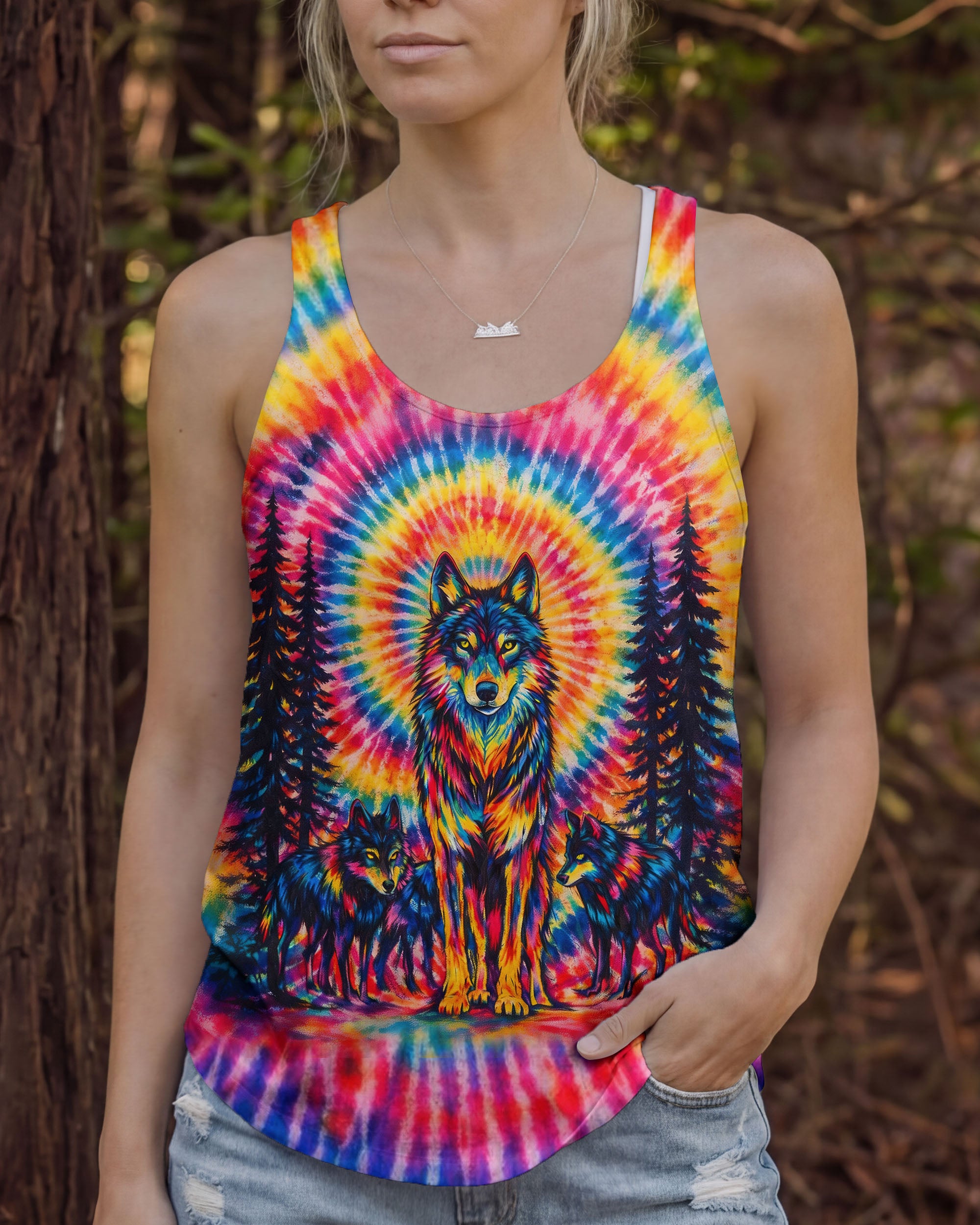 WOLF PACK COLORFUL SWIRL ALL OVER PRINT - TLTW2201261
