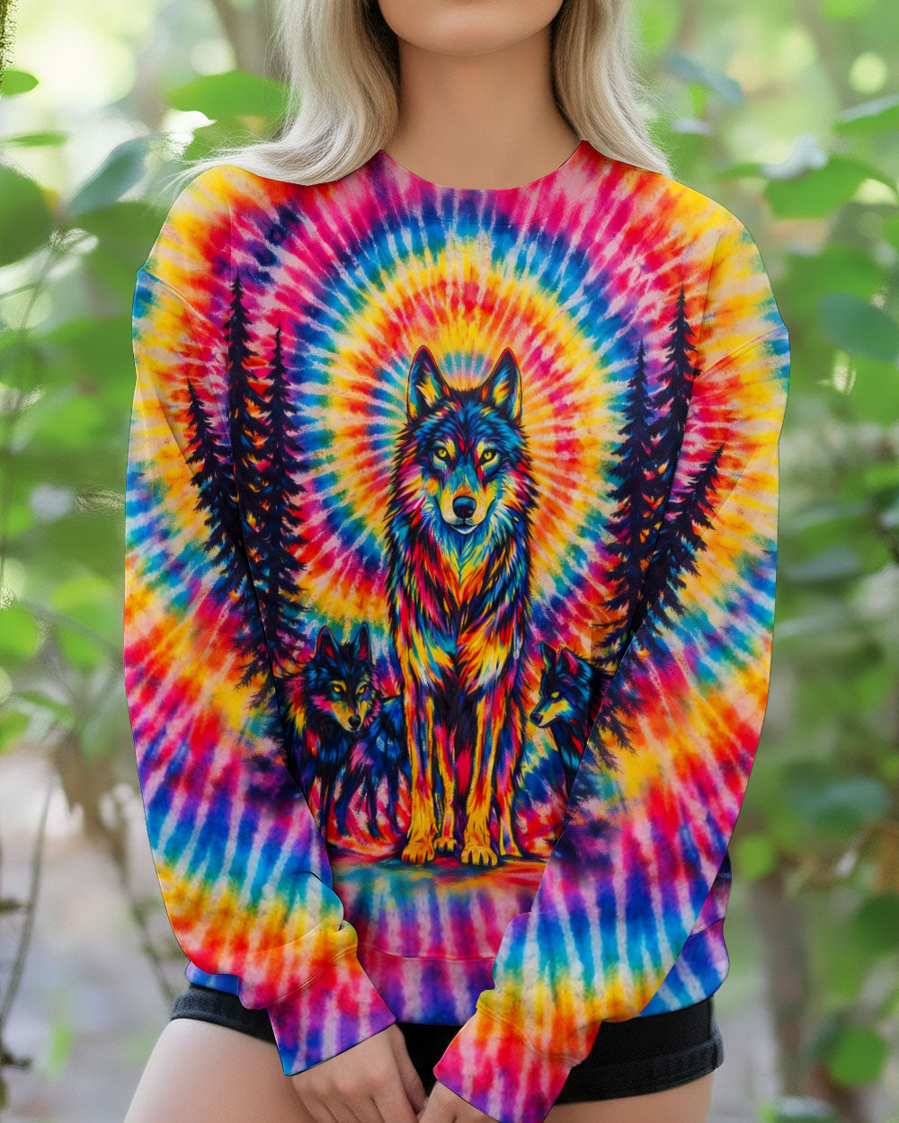WOLF PACK COLORFUL SWIRL ALL OVER PRINT - TLTW2201261